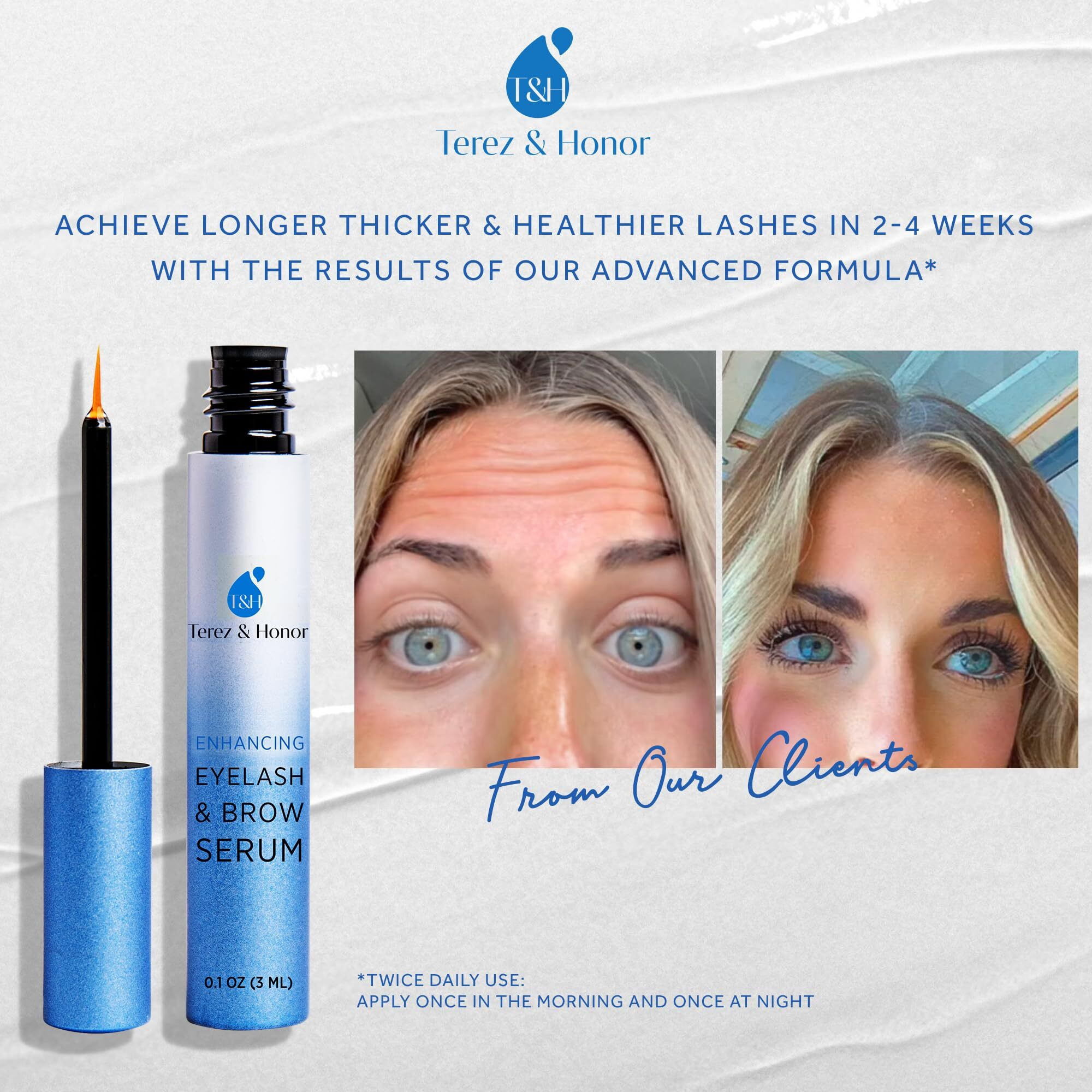 Advanced Eyelash Serum For Thicker, Longer Eyelashes And Eyebrows - Grow Luscious Lashes With Brow Enhancer (3Ml)