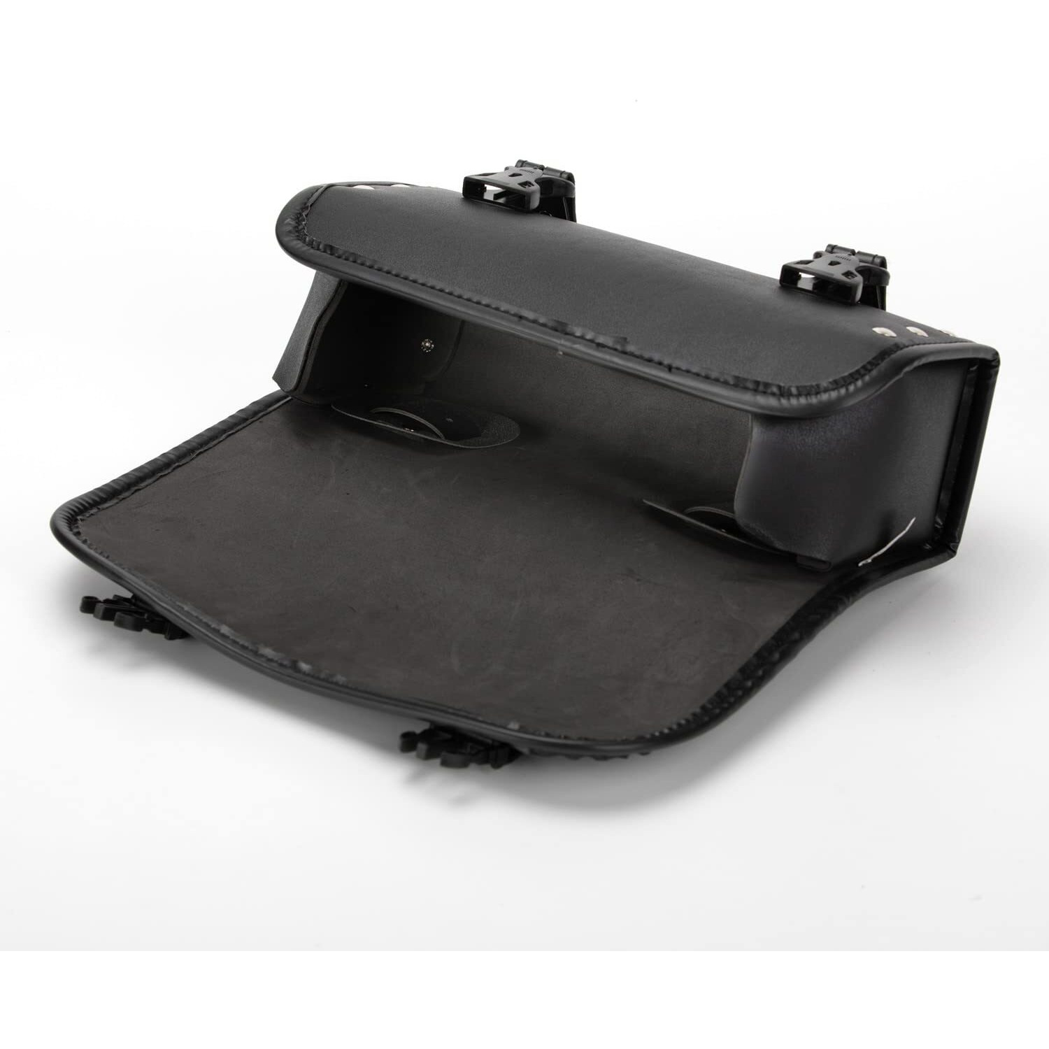 Motorcycle Bag, Universal Motorcycle Handlebar Bag, Motorcycle Fork Bag Pu Leather Black Roll Saddlebags For Honda Kawasaki Suzuki Yamaha