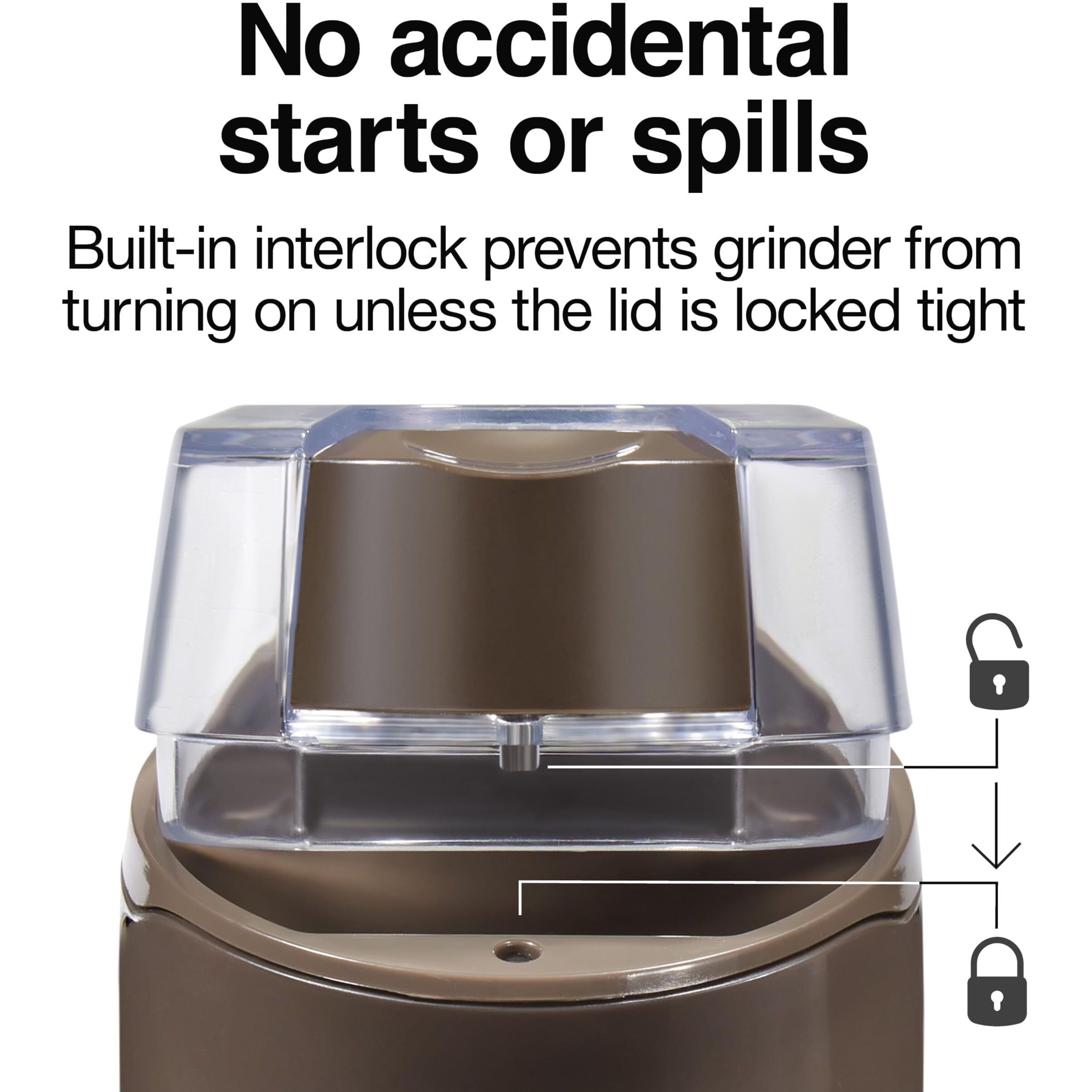 Proctor Silex Electric Coffee Grinder For Beans, Spices And More, Stainless Steel Blades, 12 Cups, Brown