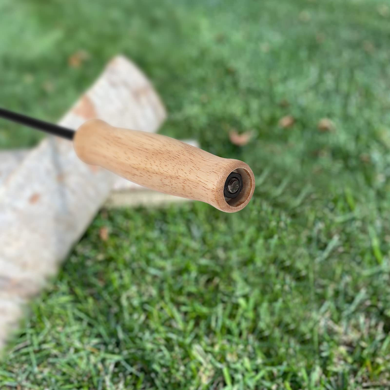 Fire Poker For Fire Pit,Rust Resistant Black Finish Solid Steel Fireplace Poker, Multi Use Tip Fire Pit Accessories For Fireplace Camping Wood Stove Indoor And Outdoor