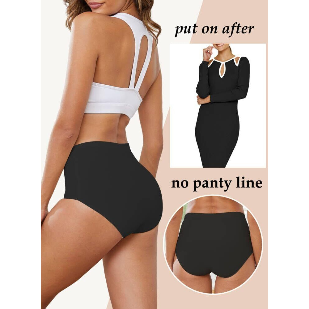 Buankoxy 5 Pack Women's Seamless Invisible Hipster Panties High Waist Underwear(7, Assorted Colors)