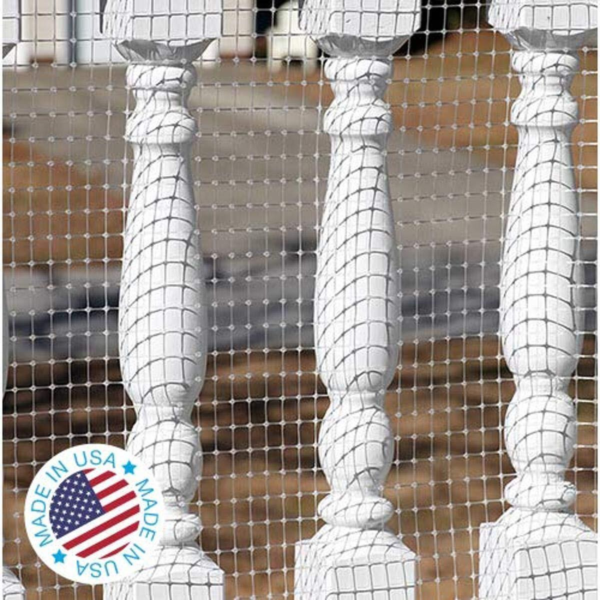 Kidkusion Deck Guard | Made In Usa | 16' L X 38"" H | Clear | Outdoor Balcony And Stairway Deck Rail Safety Net | Child Safety Pet Safety Toy Safety, 4500