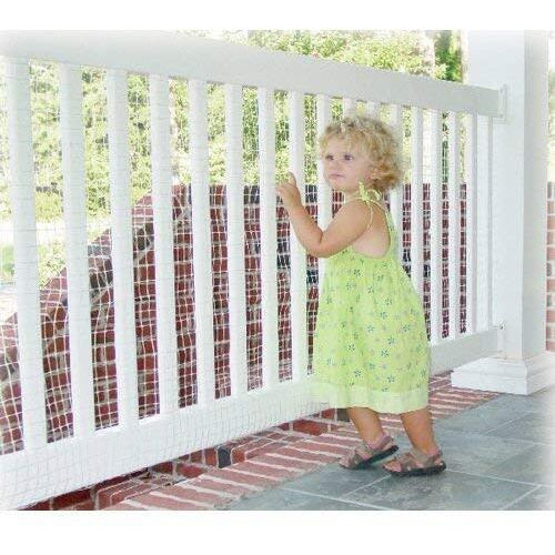 Kidkusion Deck Guard | Made In Usa | 16' L X 38"" H | Clear | Outdoor Balcony And Stairway Deck Rail Safety Net | Child Safety Pet Safety Toy Safety, 4500