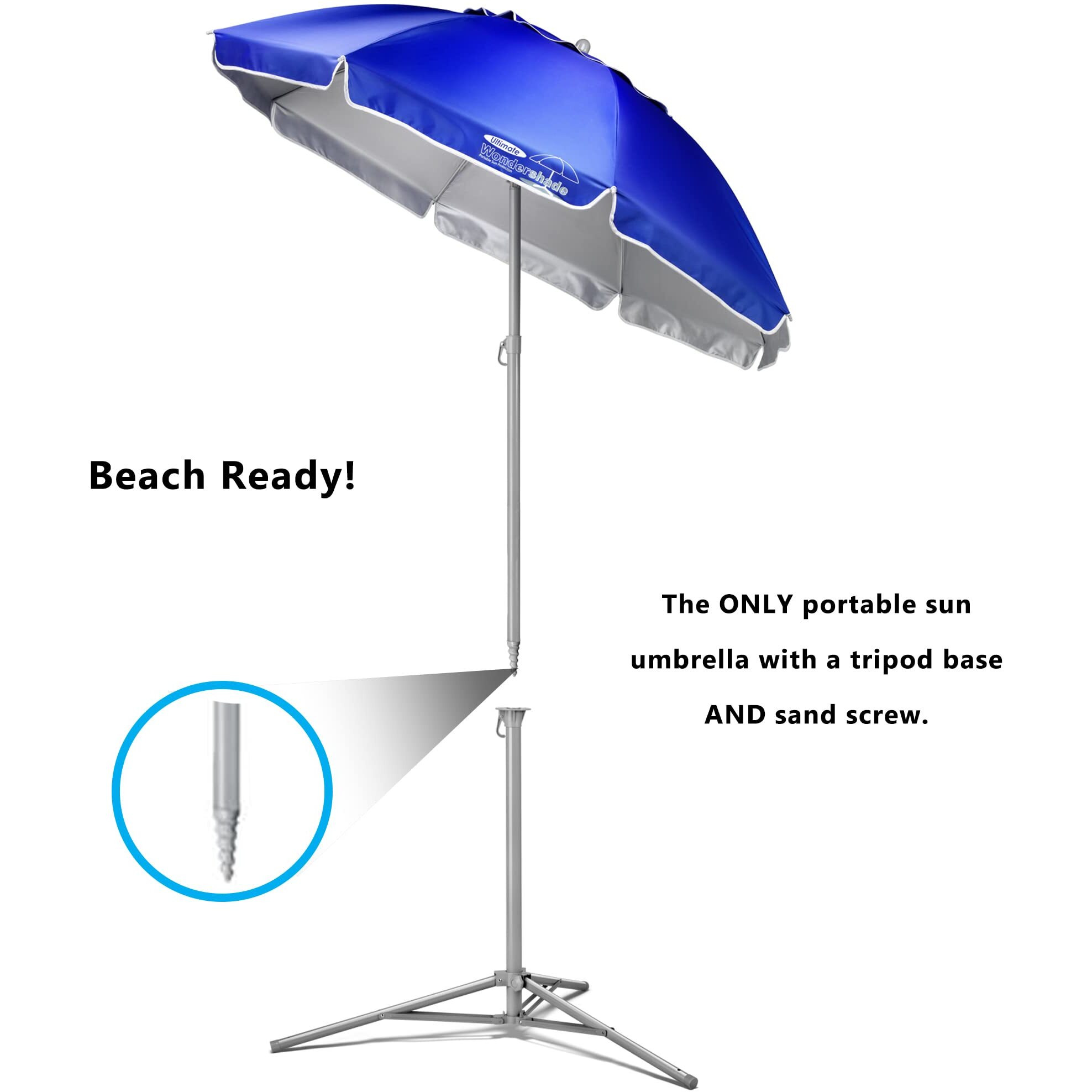 Wondershade Ultimate Portable Sun Shade Umbrella For Instant Lightweight And Adjustable Sun Protection - Blue