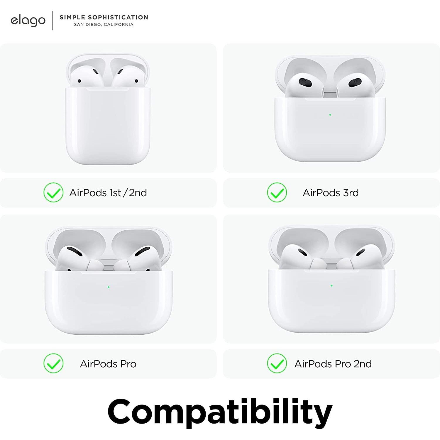 Elago Earhooks Compatible With Airpods 3, Compatible With Airpods Pro, Compatible With Airpods 2, 1 - Perfect For Outdoor Activities, Long-Lasting Comfort (White)