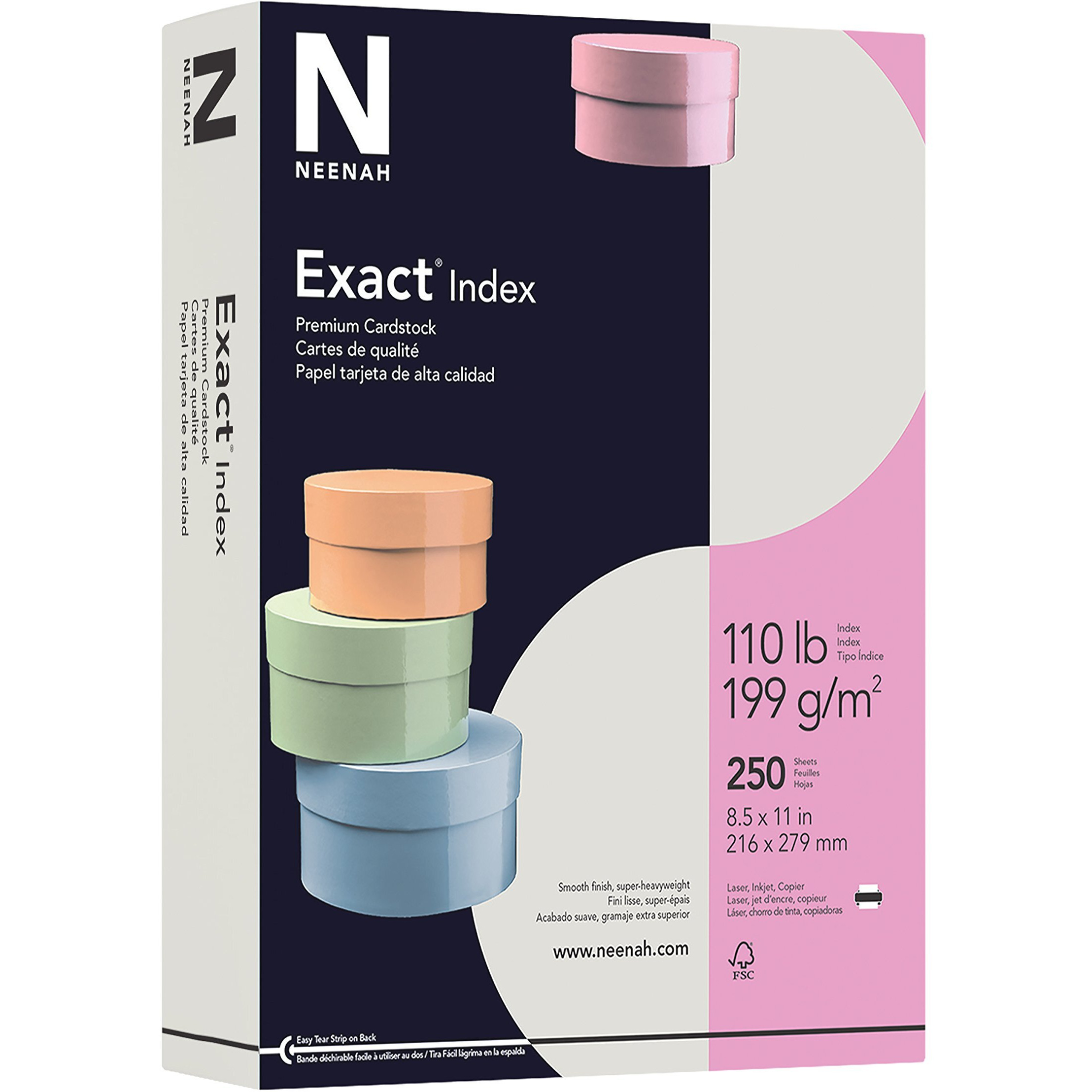 Wausau Exact Index Cardstock, 110 Lb, 8.5 X 11 Inch, Pastel Gray, 250 Sheets (48598)