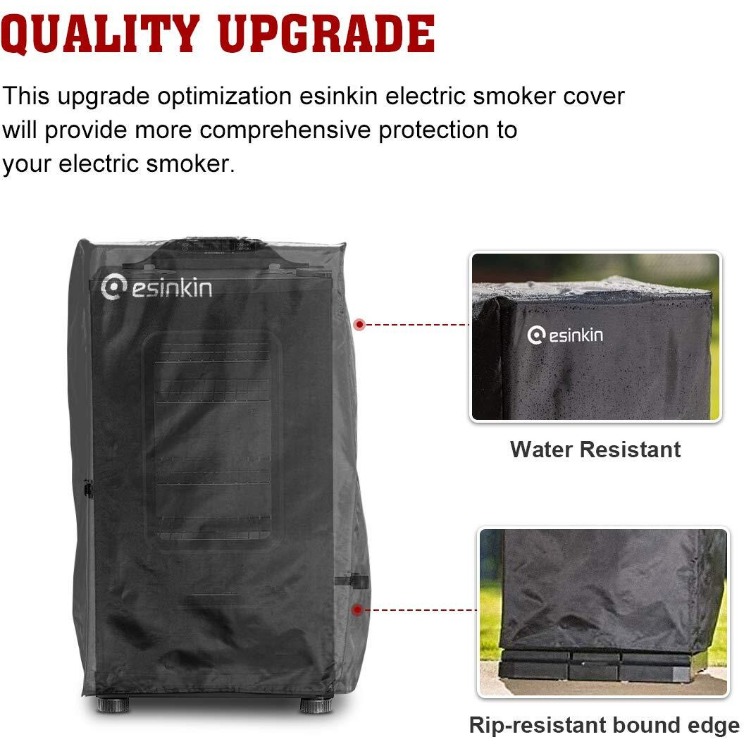 Esinkin 30-Inch Electric Smoker Cover For Masterbuilt Electric Smoker, Dust Uv Durable Waterproof And Conveninet, Black