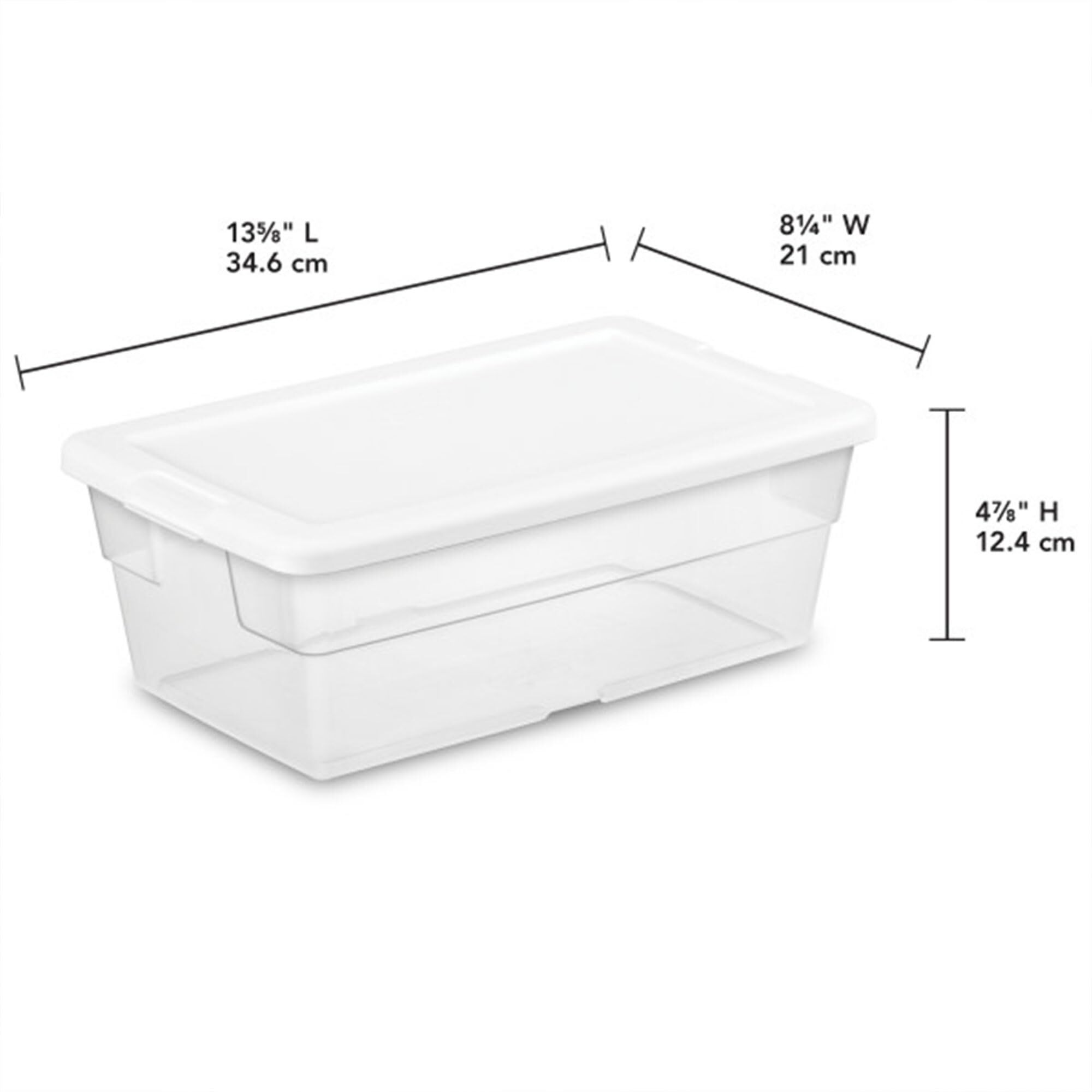 Sterilite 24-Pack Stackable Storage Bin With Lid, Clear Plastic Design, 6 Quart