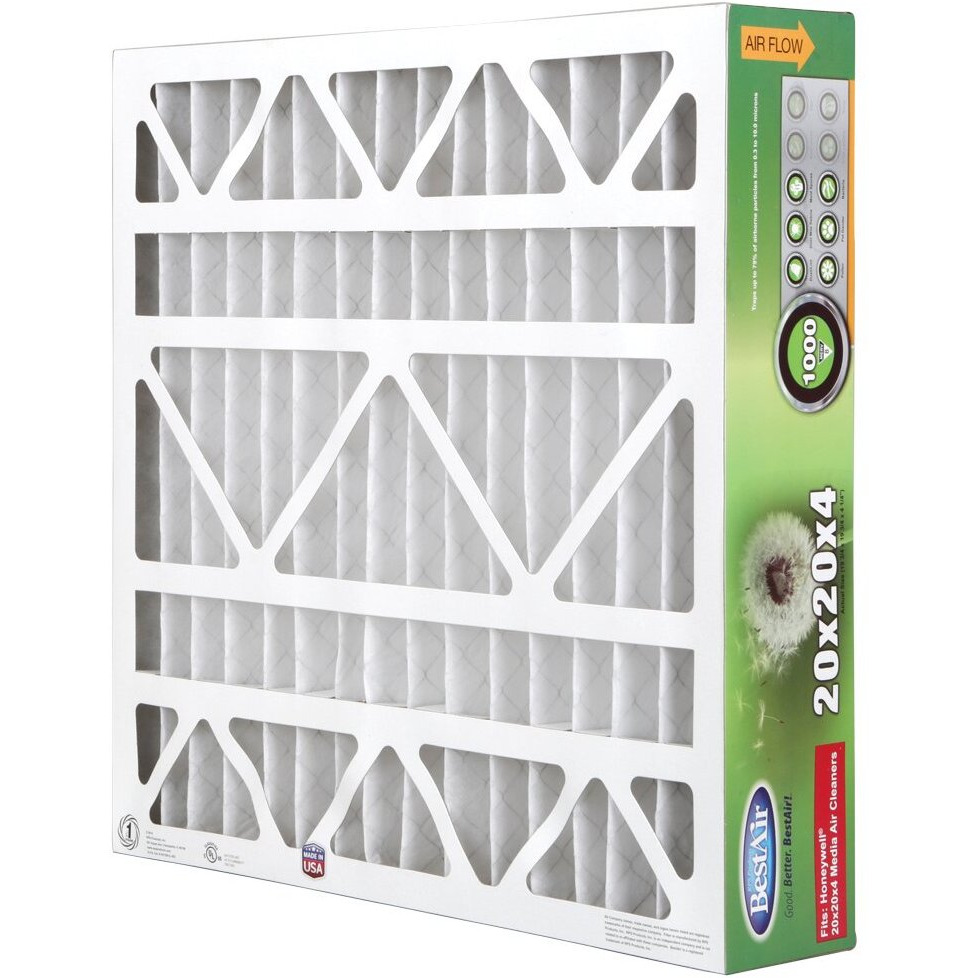 Bestair Hw2020-8R Ac Furnace Air Filter, 20"" X 20"" X 4"", Merv 8, Removes Allergens & Contaminants, Fits 100%, For Honeywell Models, Pack Of 1