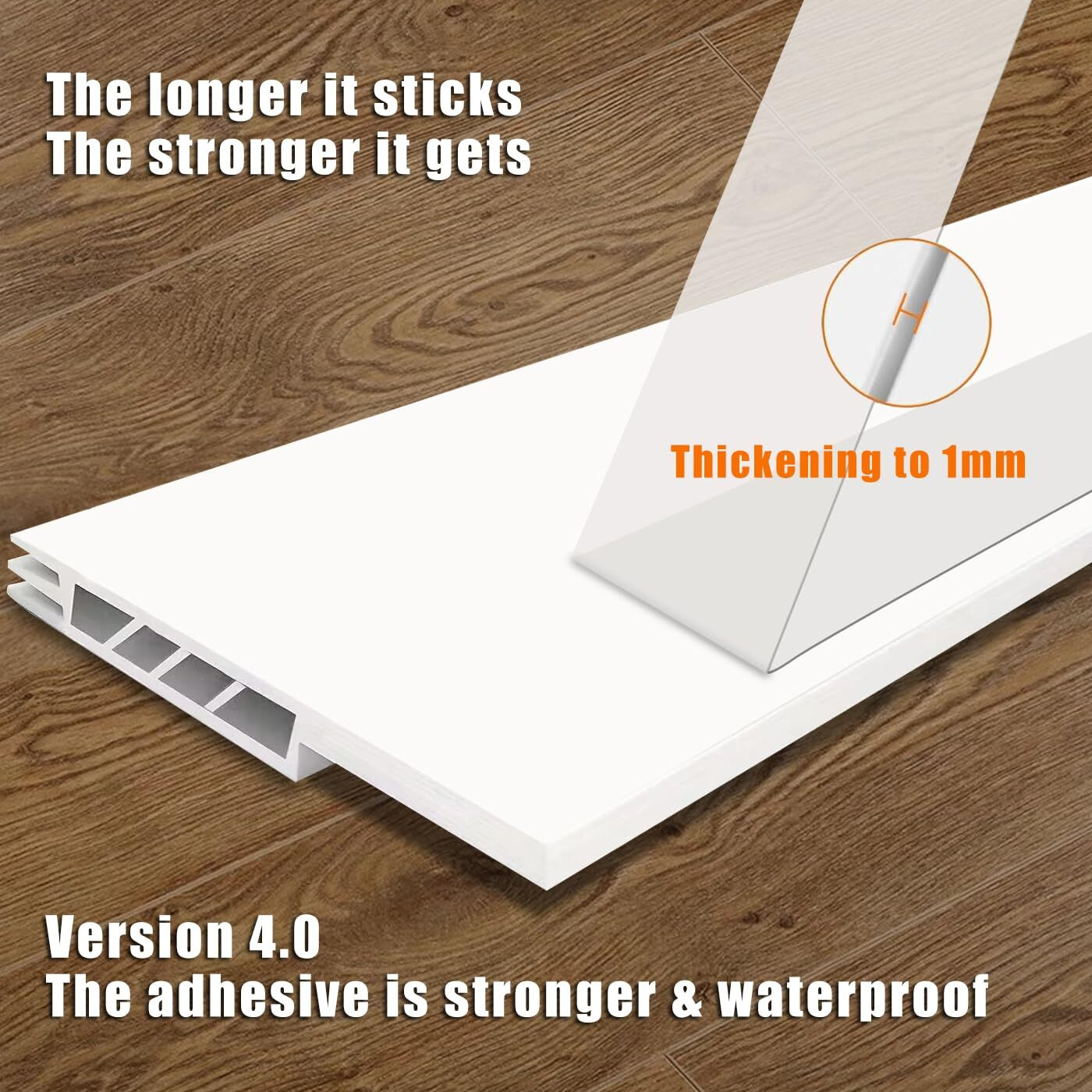 Suptikes 2 Pack Door Draft Stopper,Door Sweep For Exterior & Interior Doors,Door Bottom Seal Dust And Noise Insulation Weather Stripping Draft Guard Insulator, 1.8"" W X 37"" L,White