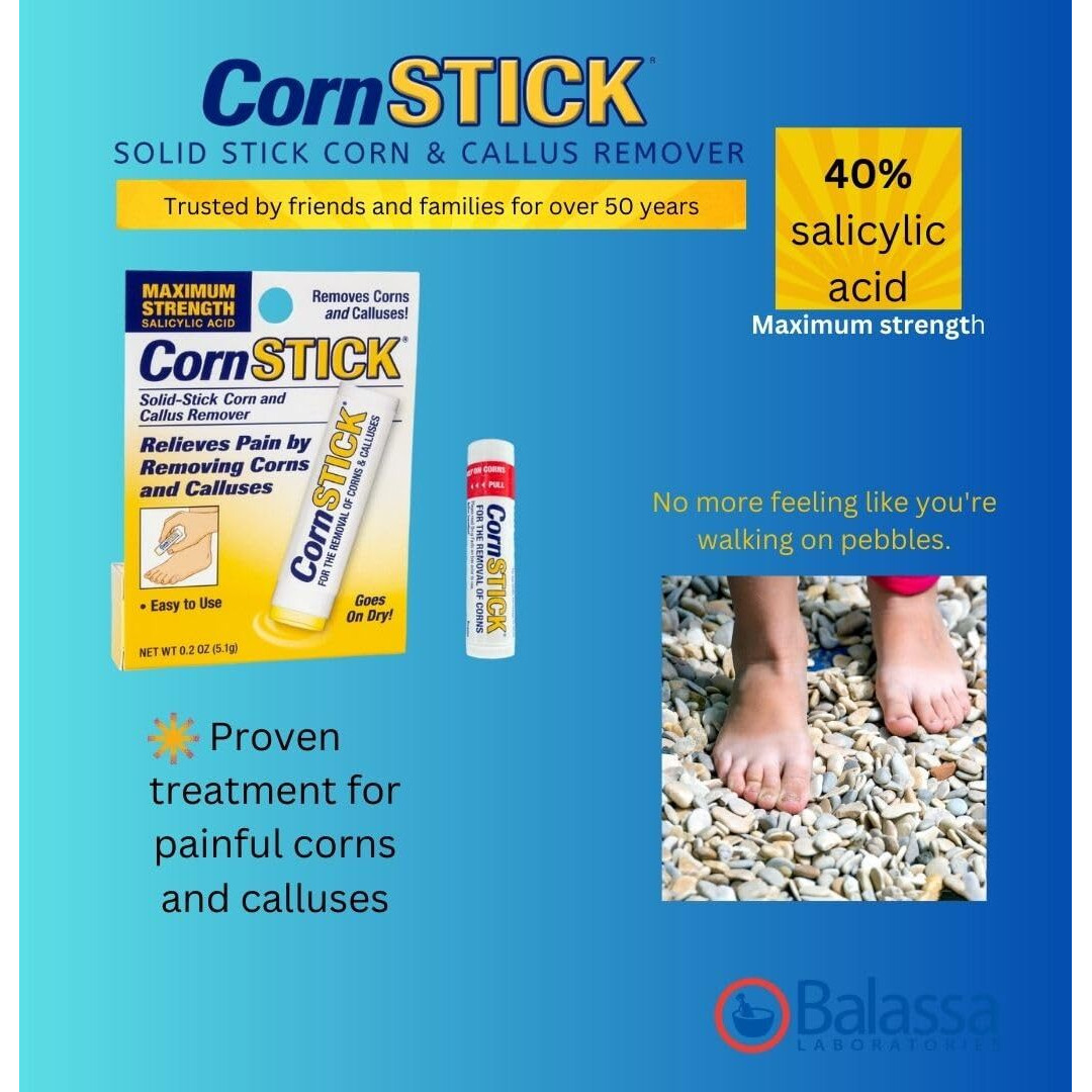 Cornstick Maximum Strength Salicylic Acid Solid-Stick Corn And Callus Remover 0.2 Oz