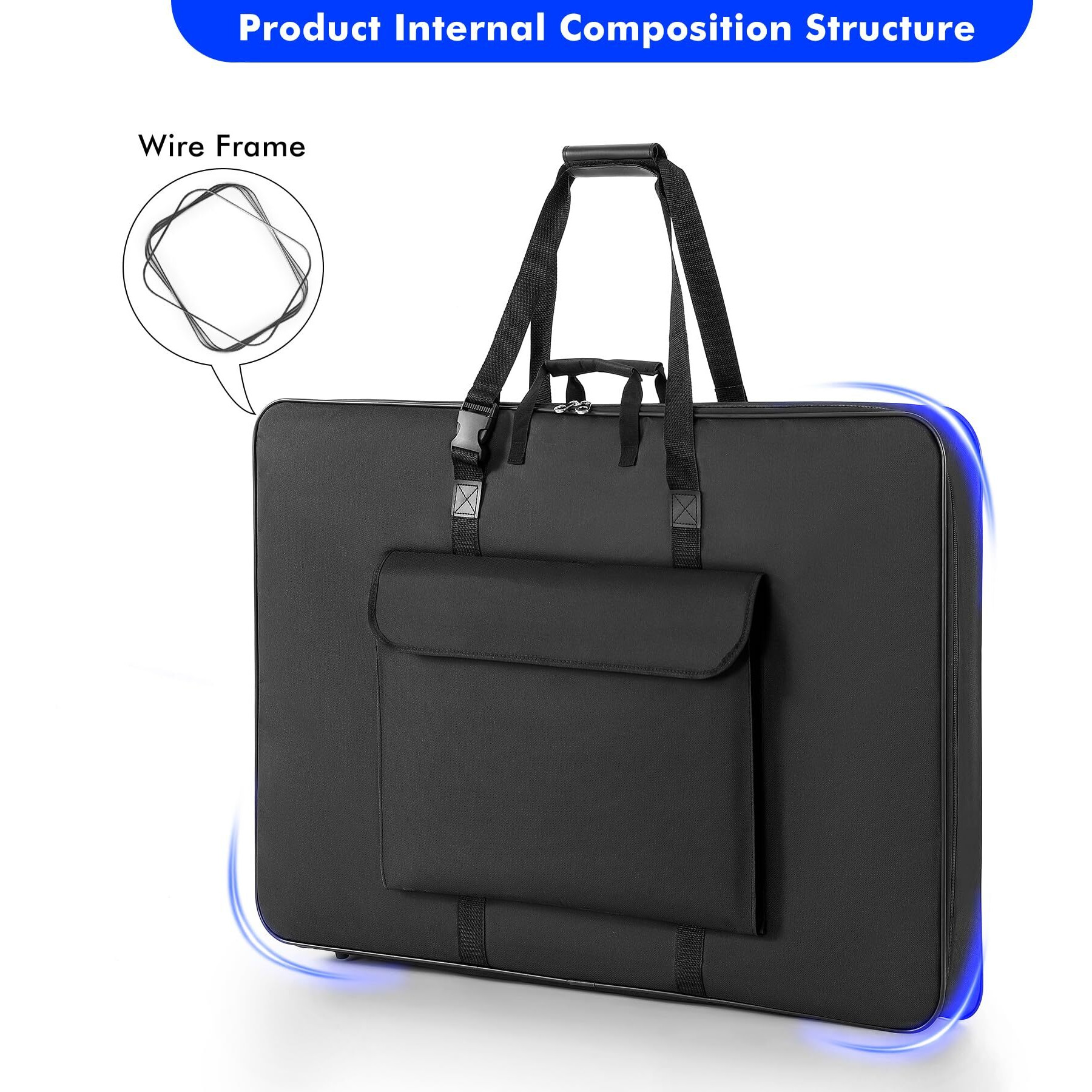 1St Place Products Premium Art Portfolio Case - 24"" X 36"" - Soft Sided - Steel Frame - Waterproof & Tear Resistant - Artwork, Photography, Sketch, Lcd, Monitor, Solar Panel - Shoulder Straps & Handles