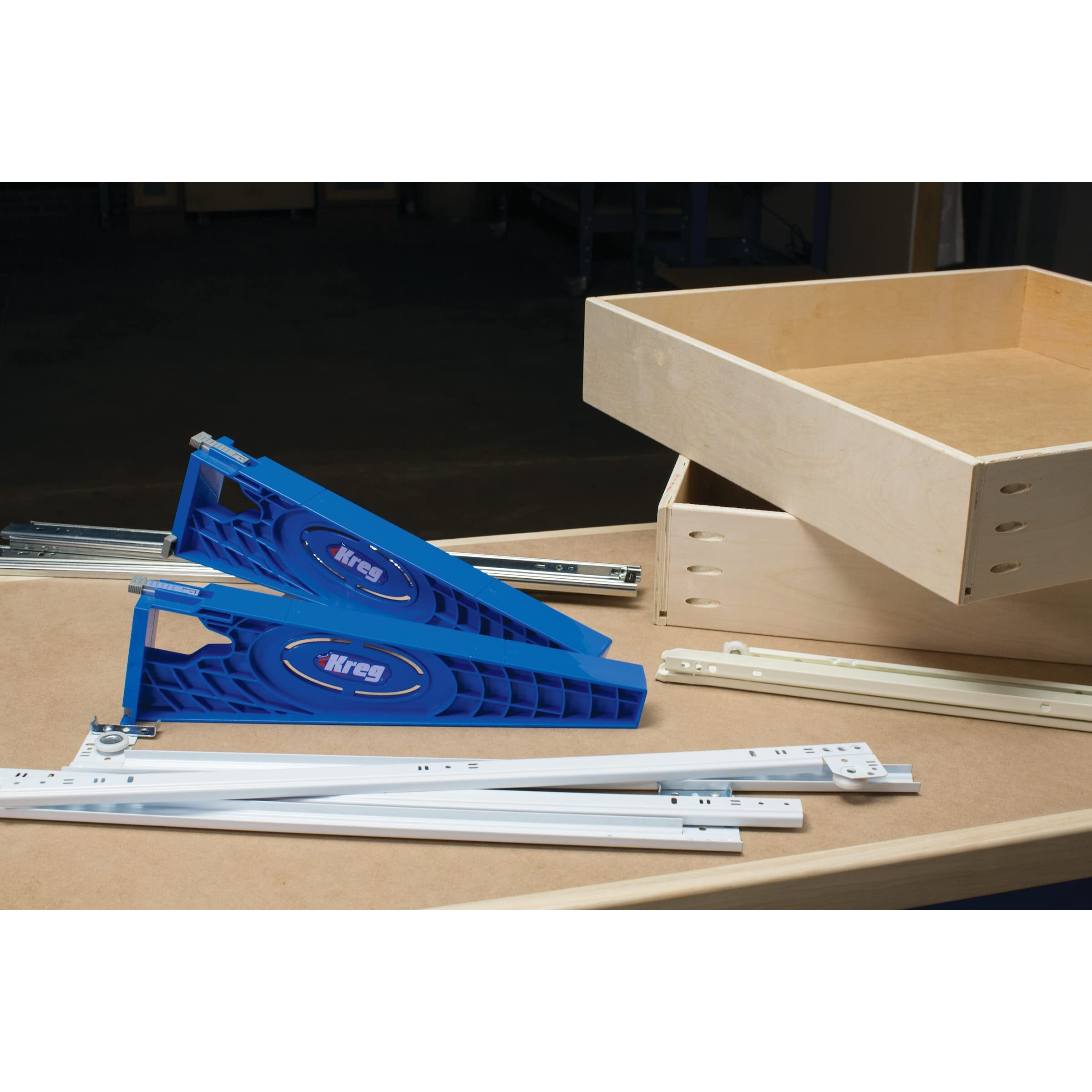 Kreg Khi-Slide & Khi-Hinge - 2 Drawer Slide Jigs & 1 Concealed Hinge Jig - Door Hinge Jig & Drawer Slide Jig - Woodworking Tools