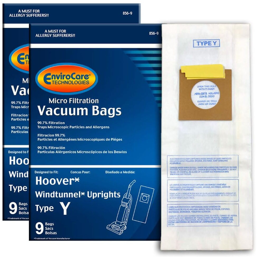 Envirocare Type Y Replacement Micro Filtration Vacuum Bags Designed To Fit Hoover Windtunnel Upright 18 Pack