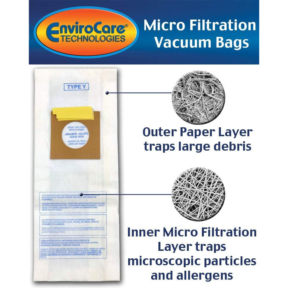 Envirocare Type Y Replacement Micro Filtration Vacuum Bags Designed To Fit Hoover Windtunnel Upright 18 Pack