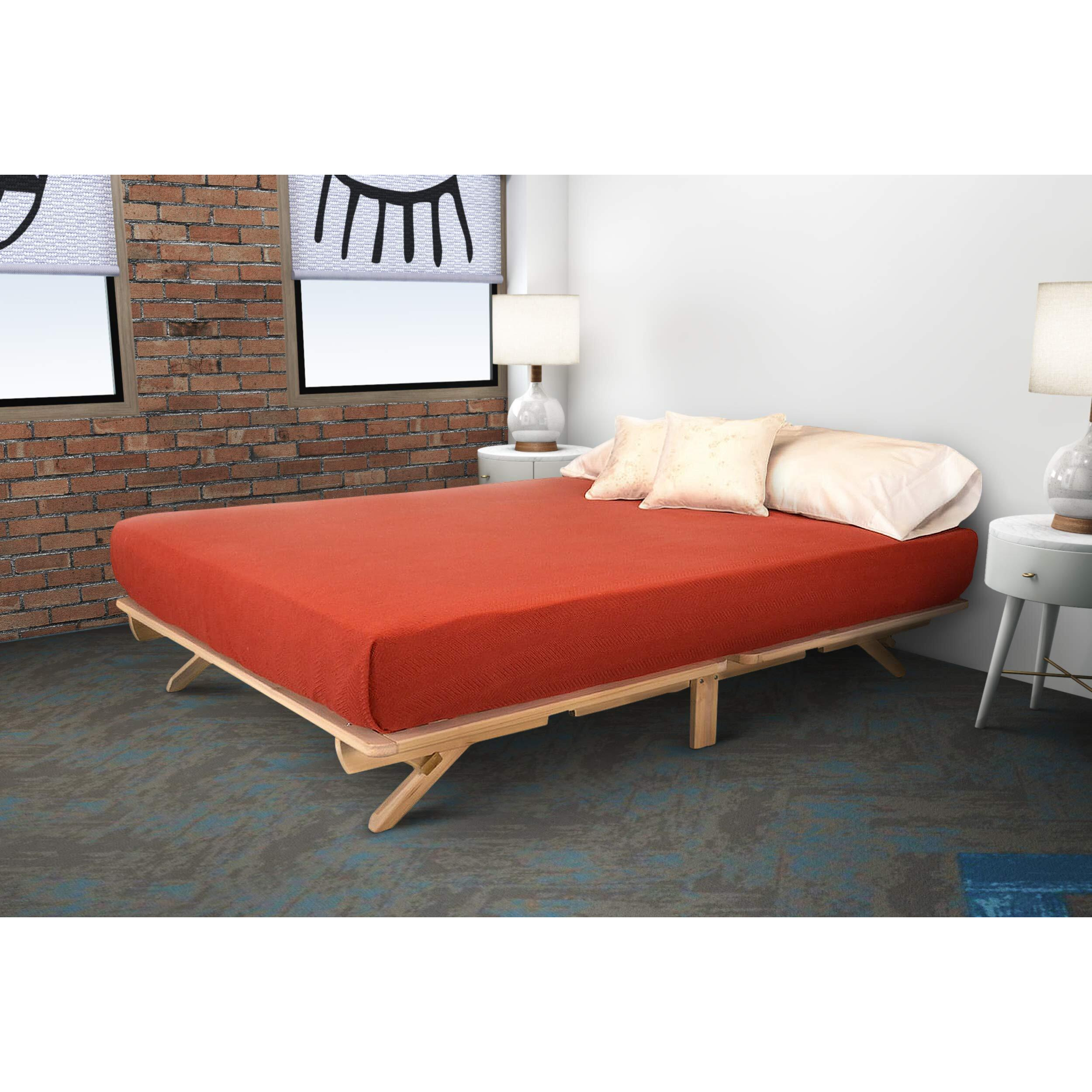 Kd Frames Fold Platform Bed - Full Bed Frame - Unfinished Wood Bed Frame - Full Size Folding Bed - Natural, Minimalist Bed - Easy Assembly, No Box Spring Needed - Solid Wood Full Folding Bed