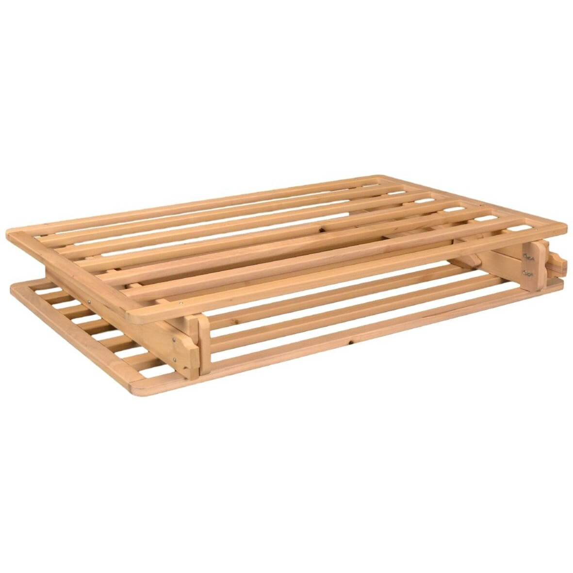Kd Frames Fold Platform Bed - Full Bed Frame - Unfinished Wood Bed Frame - Full Size Folding Bed - Natural, Minimalist Bed - Easy Assembly, No Box Spring Needed - Solid Wood Full Folding Bed
