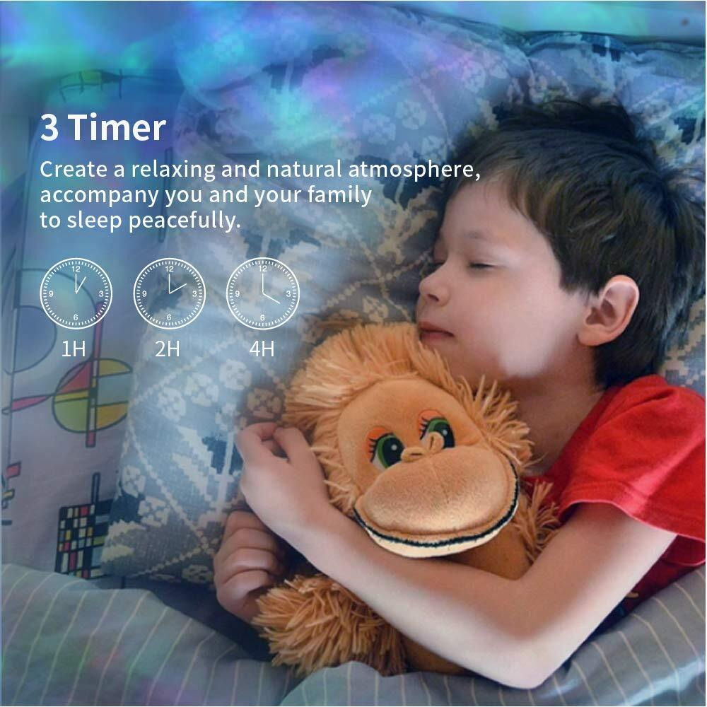 Tomnew Night Light Projector, Ocean Wave Night Light For Kids Room, Remote And Timer, 7 Light Modes And Bulit-In Sound Machine, Mermaid Decor Birthday Christmas Gifts (Blue)