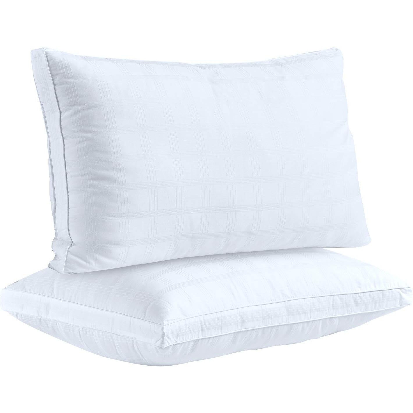 Down Alternative Pillows For Sleeping Plush (2 Pack King), 100% Cotton Cover Best Hotel Bed Pillows With 2"" Gusset, Sleeping Pillow By The Duck And Goose Co