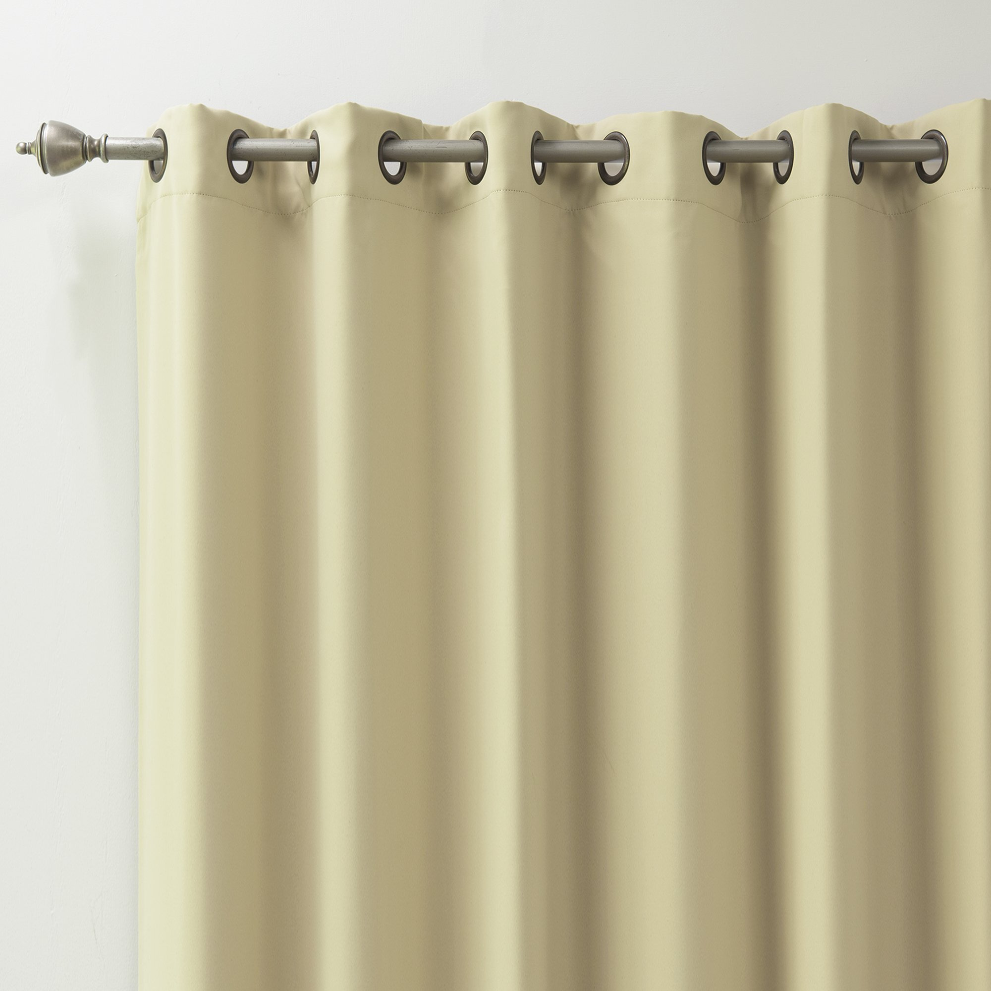 Best Home Fashion Premium Wide Width Thermal Insulated Blackout Curtain - Antique Bronze Grommet Top - Beige - 100"" W X 84"" L - (1 Panel)