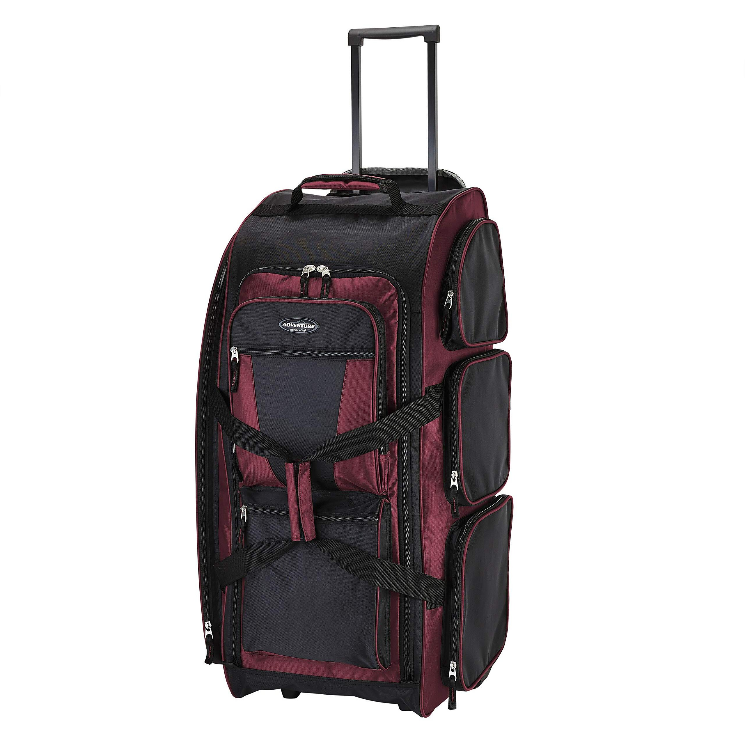 Travelers Club Xpedition 30 Inch Multi-Pocket Upright Rolling Duffel Bag, Crimson Red, 30"" Suitcase
