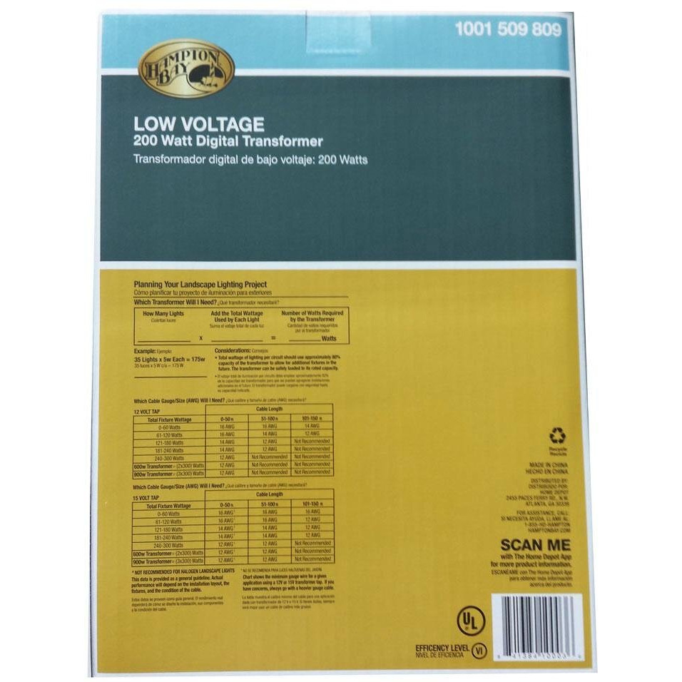 Hampton Bay Low-Voltage 200-Watt Landscape Transformer