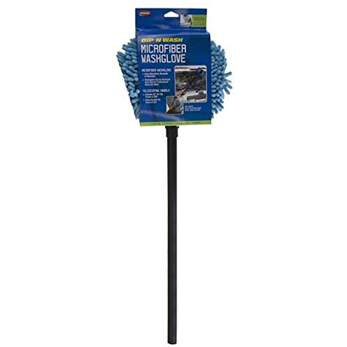 Carrand 93210 Long Chenille Microfiber Wash Mop With 48"" Extension Pole , Black