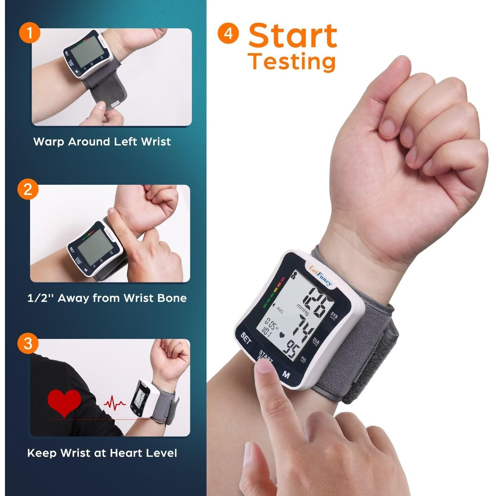 Talking Blood Pressure Monitor, Blood Pressure Monitors For Home Use, Blood Pressure Machine With Voice Broadcast, Wrist Blood Pressure Cuff 5.3""-8.5""