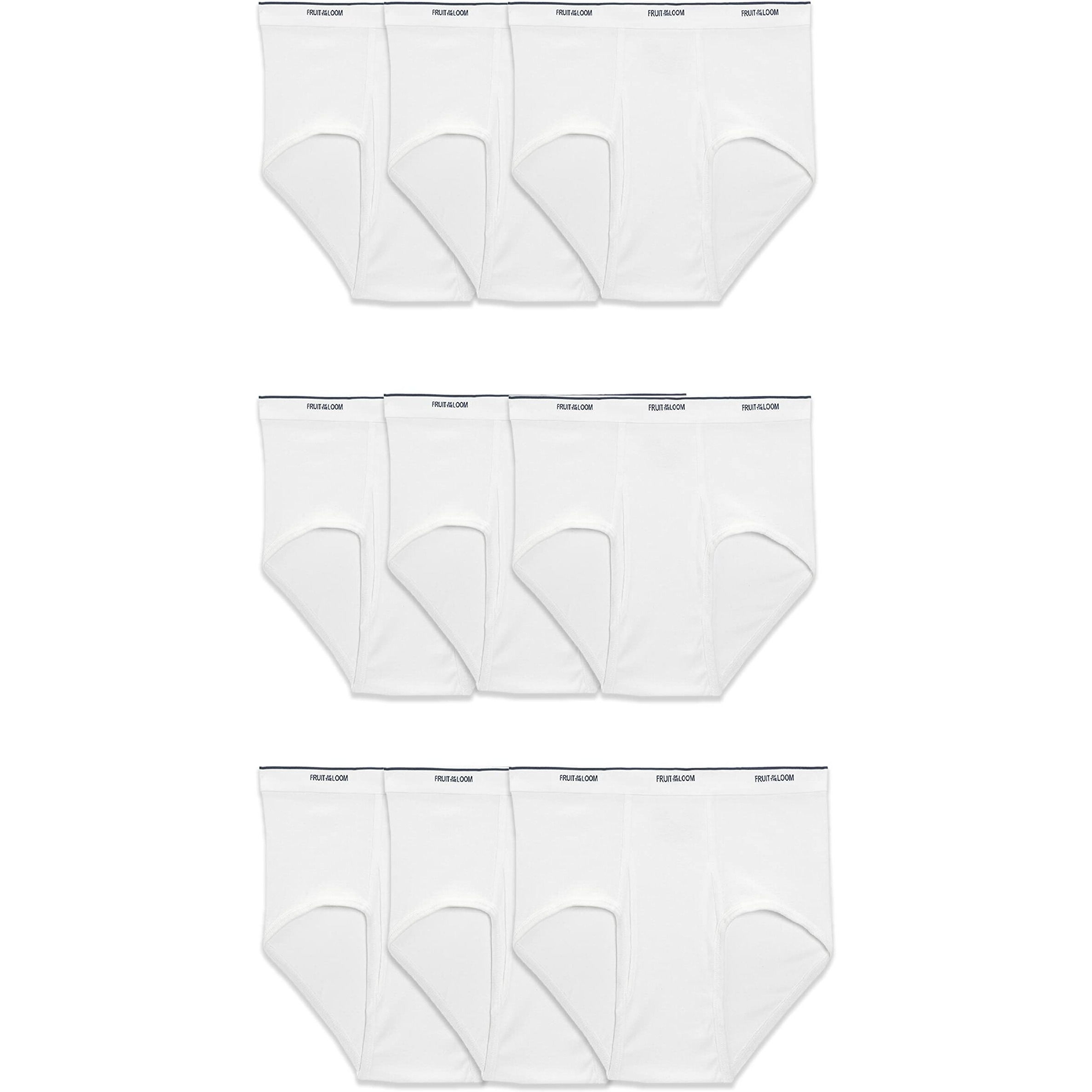 Fruit Of The Loom Mens Tag-Free Cotton Briefs, 9 Pack - White, X-Large Us