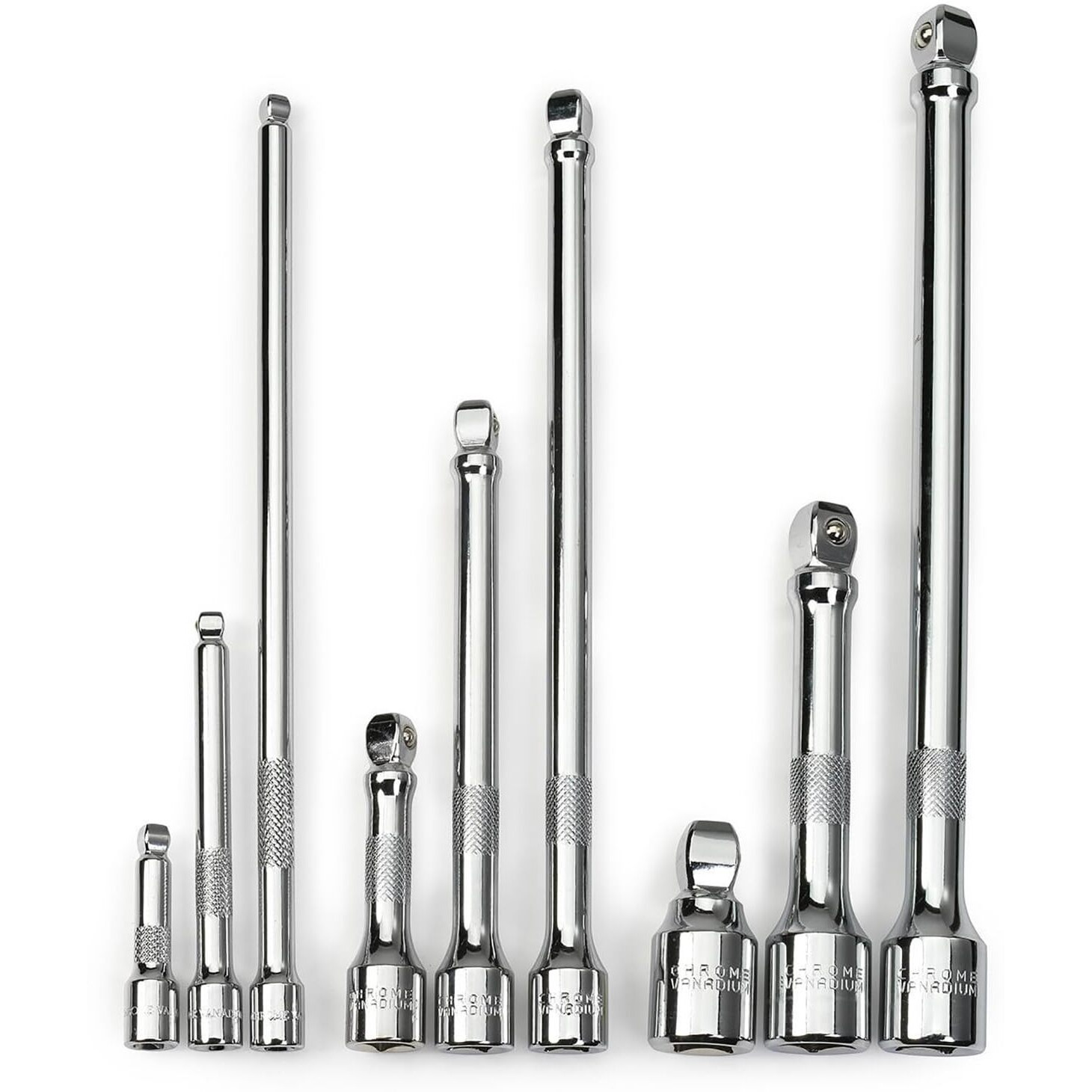 Neiko 00249A Wobble Extension Bar Set | 9 Piece | 1/4   , 3/8   , 1/2    Drives | Cr-V Steel
