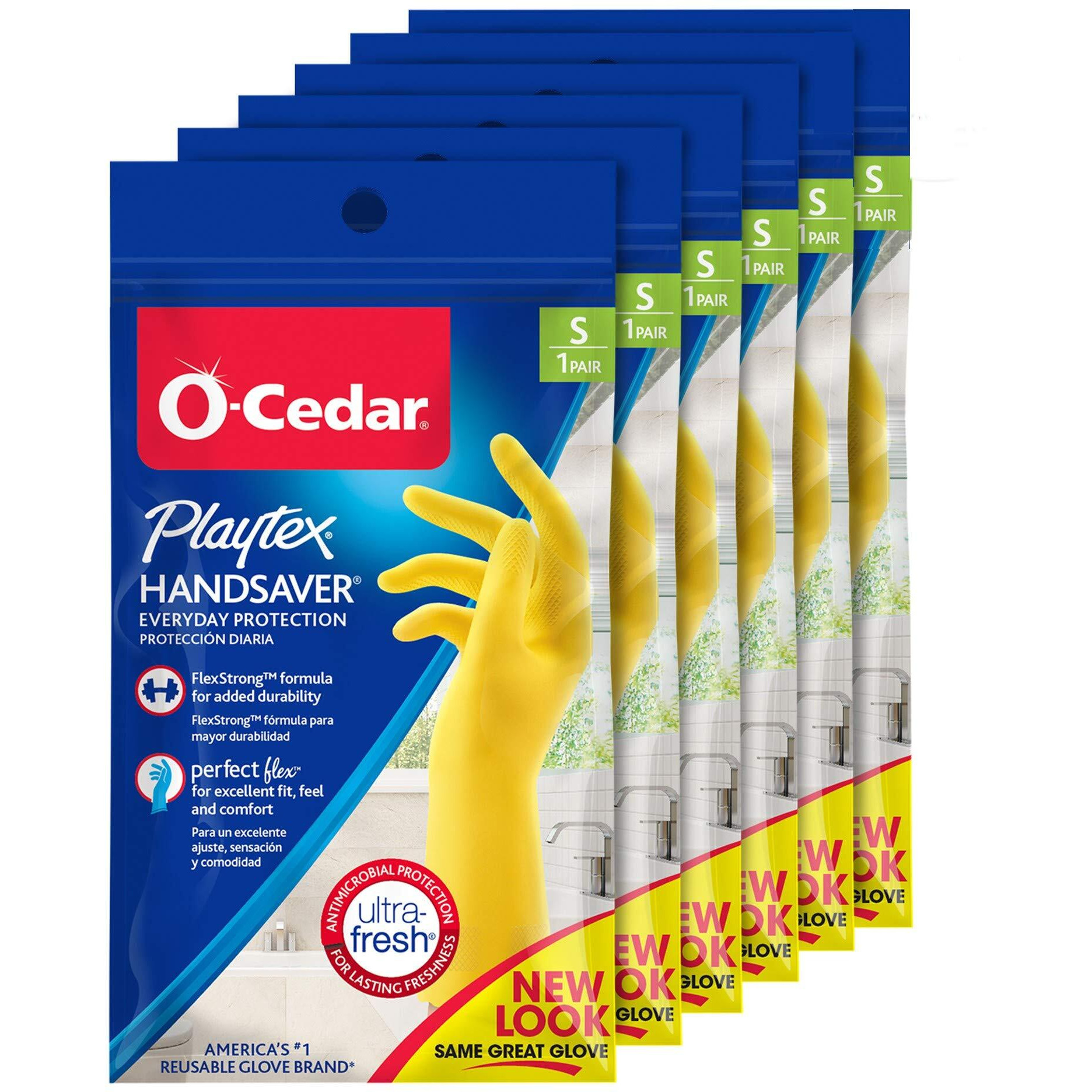 Playtex Handsaver Reuseable Rubber Cleaning Gloves (Small, 6 Pairs), Everyday Protection Reusable Household Gloves