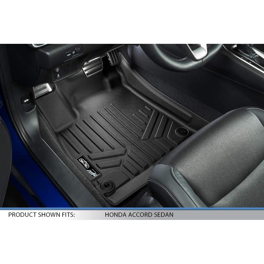 Smartliner Custom Fit Floor Mats 2 Row Liner Set Black Compatible With 2018-2022 Honda Accord - All Models