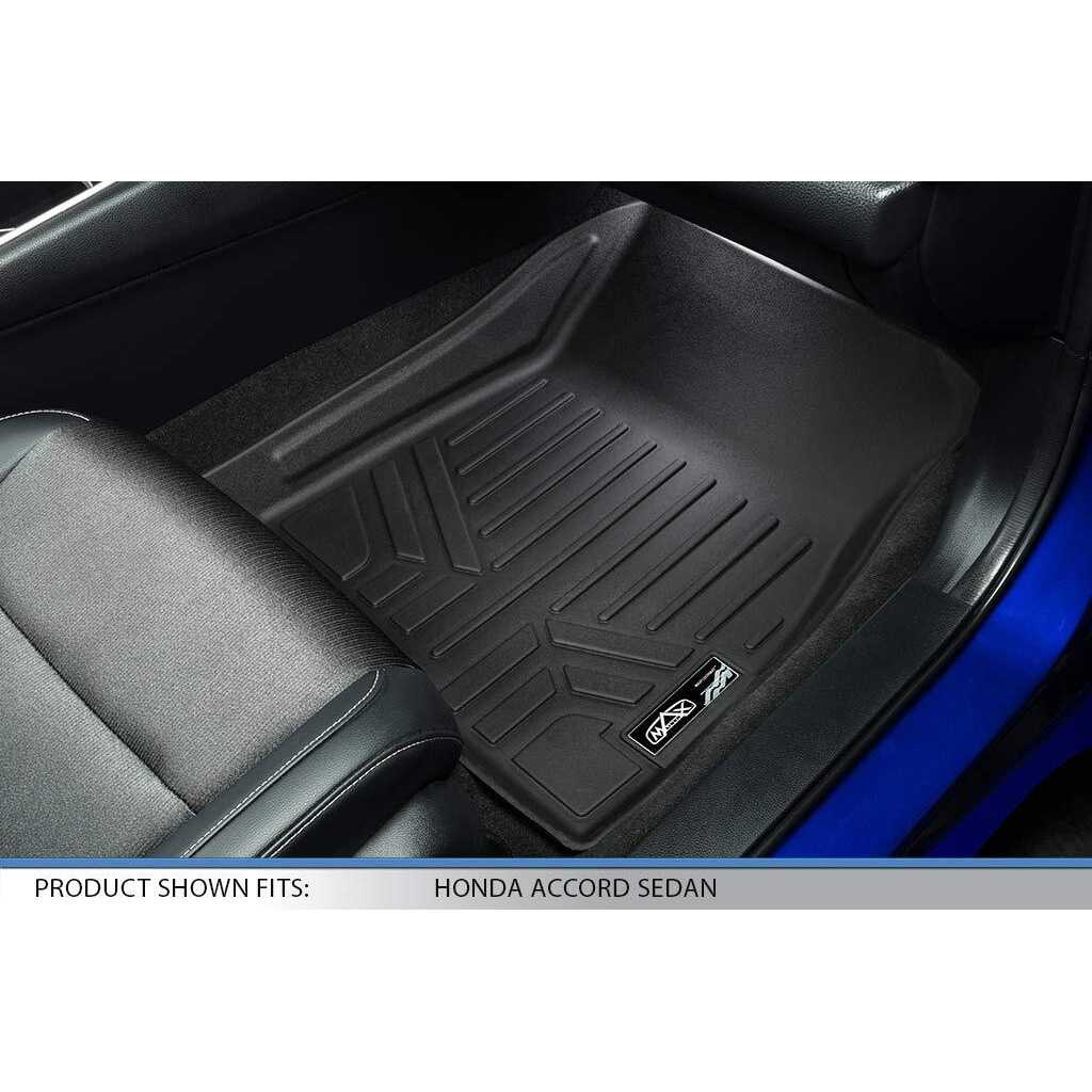 Smartliner Custom Fit Floor Mats 2 Row Liner Set Black Compatible With 2018-2022 Honda Accord - All Models