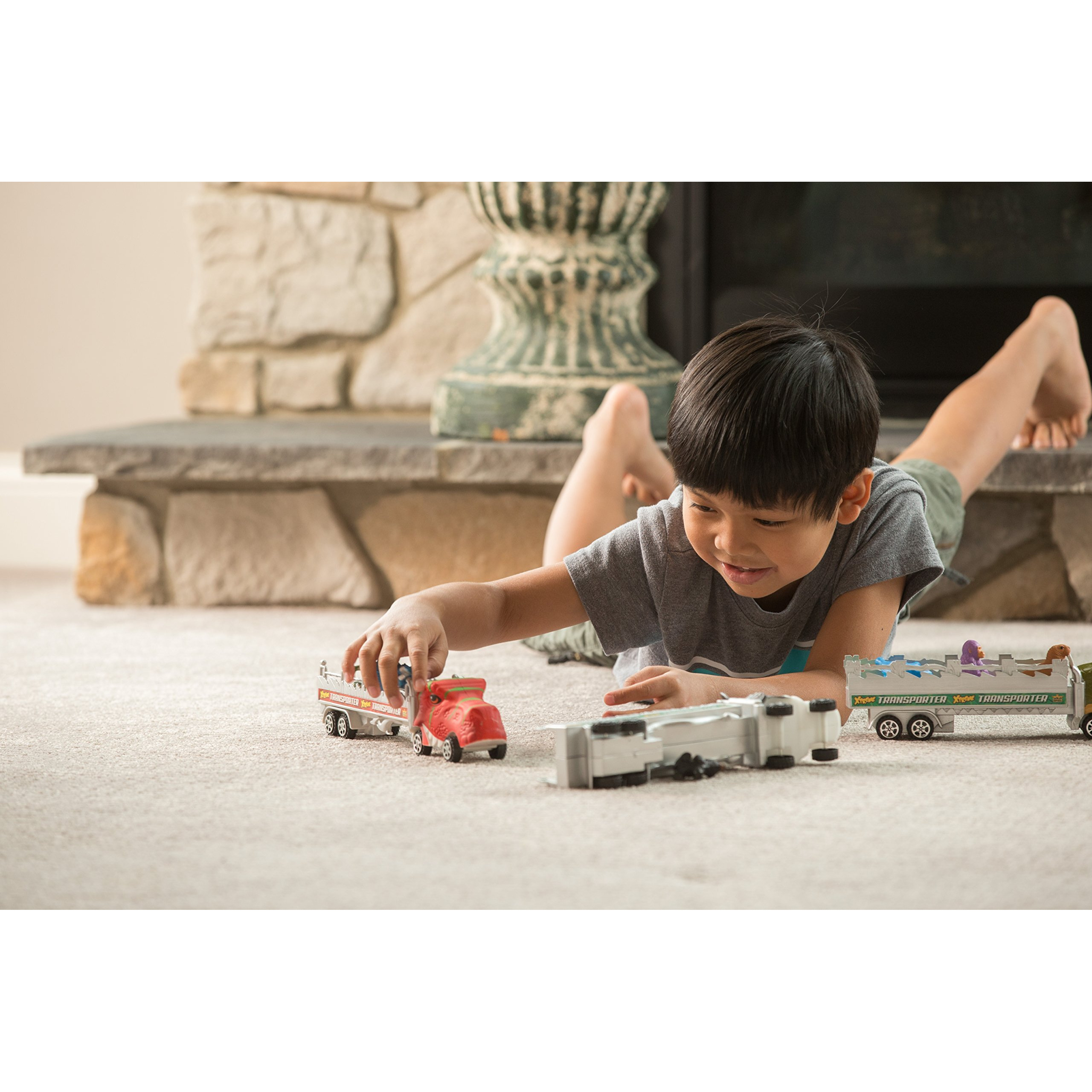 Wild Republic T-Rex Truck, Gifts For Kids, Imaginative Play Toy, Triceratops & Tyrannosaurus