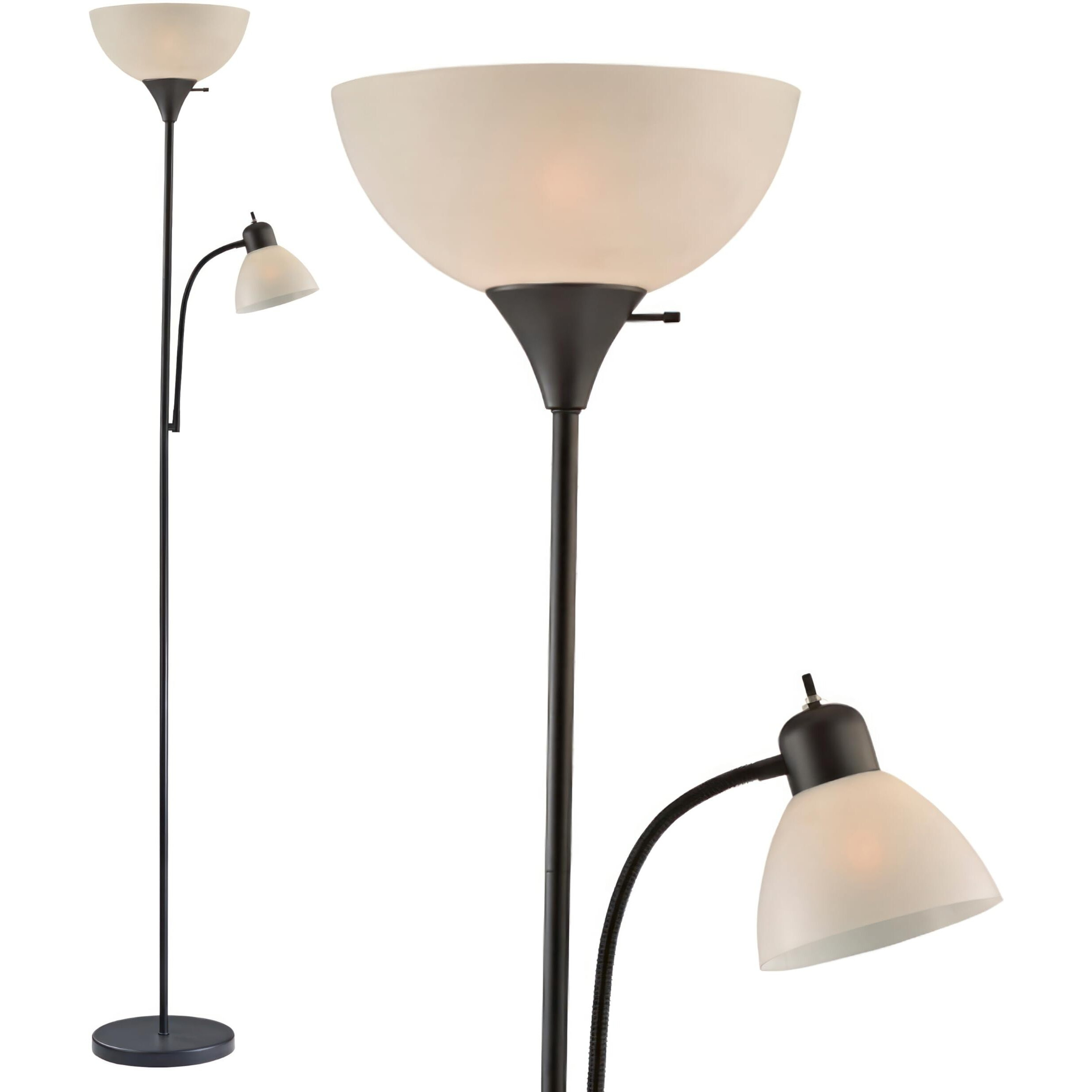 Lightaccents Adjustable Black Floor Lamp, 72'', Reading Light, Modern Style, Tall Lamp For Living Room, Bedroom, Office