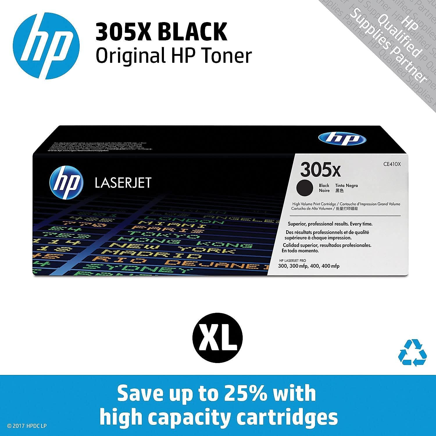 Hp 305X Black High-Yield Toner Cartridge | Works With Hp Laserjet Pro 300 M351, Hp Laserjet Pro 300 Mfp M375, Hp Laserjet Pro 400 M451, Hp Laserjet Pro 400 Mfp M475 Series | Ce410X