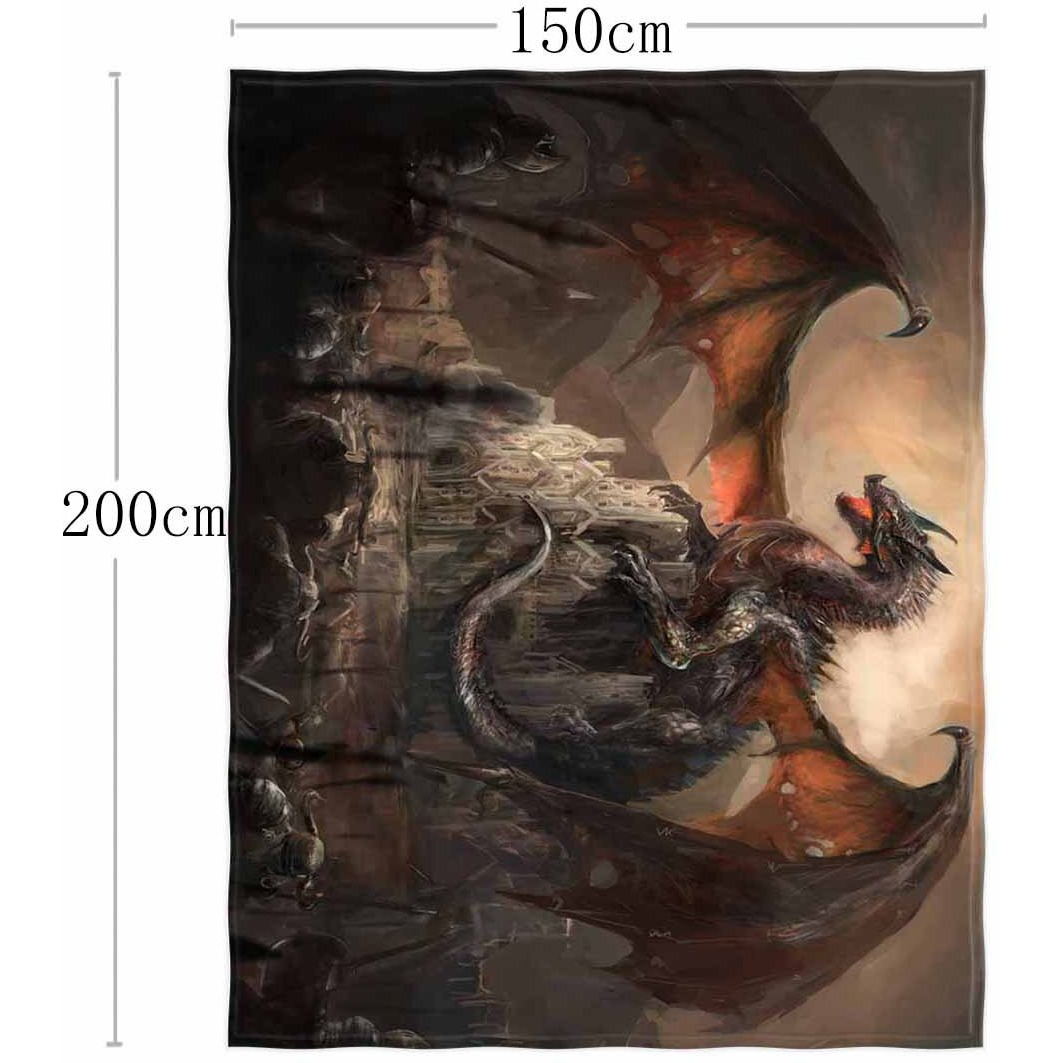 Kksme 60 X 80 Inch War With The Dragon On Castle Soft Throw Blanket For Bed Couch Sofa Lightweight Travelling Camping Throw Fleece Cozy For Kids Boys Adults Men All Season