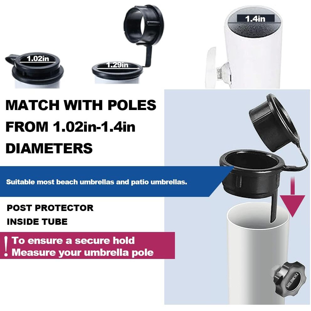 Moanyi Patio Umbrella Stand Fit 6 7 8 Feet Sunshade 1.02""-1.4 Inch Pole For 6 To 10Ft Parasol Portable Storage Beach Umbrella Stand Umbrella Base Holder