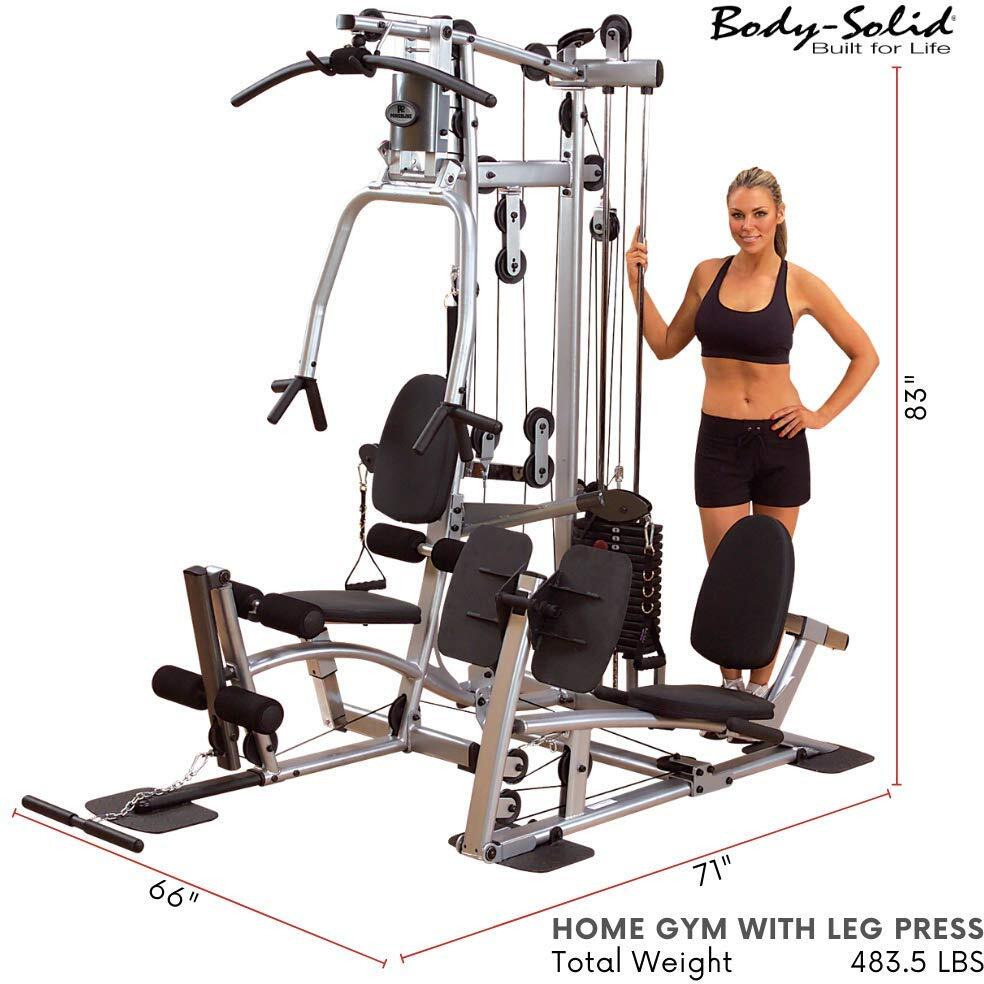 Body-Solid Powerline (P2Lpx) Multi-Station Single Weight Stack Home Gym Machine, Arm & Leg Strength Training Functional Exercise Workout Station For Weight Lifting And Bodybuilding With Leg Press