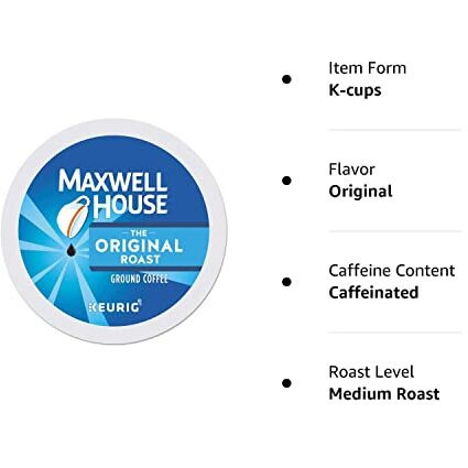 Maxwell House Original Roast Coffee K Cup Single Serve, 24 Count