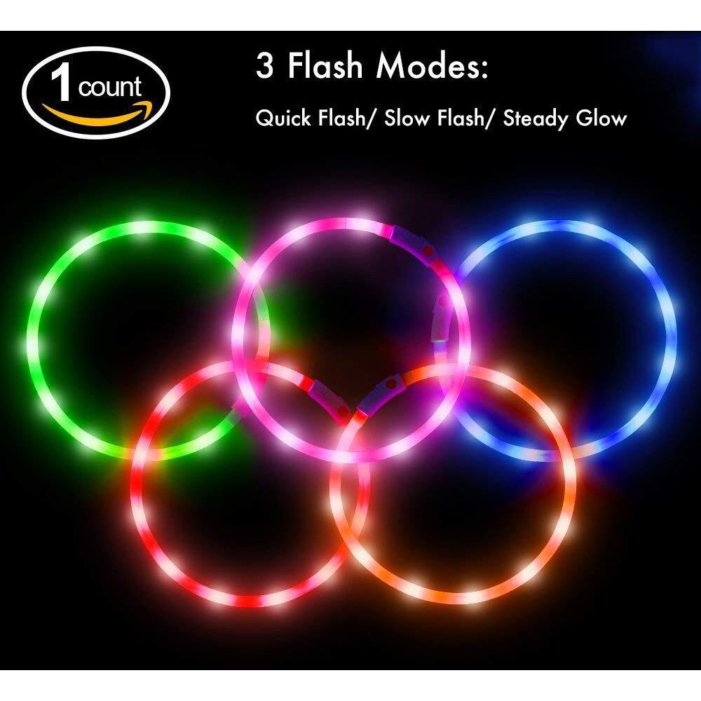 Bseen Light Up Dog Collars - Silicone Led Dog Collar, Cuttable Lighted Puppy Collar, Glowing Dog Walking Lights For Small Medium Large Collars (Green)