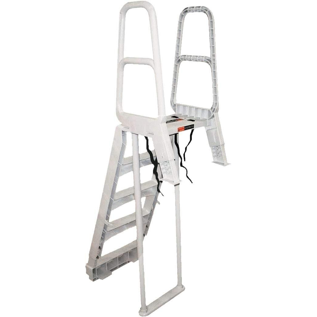 Main Access 200700T Smart Choice Comfort Incline Adjustable Exterior Pool Ladder For 48 Inch To 54 Inch Above Ground Outdoor Swimming Pools, Taupe