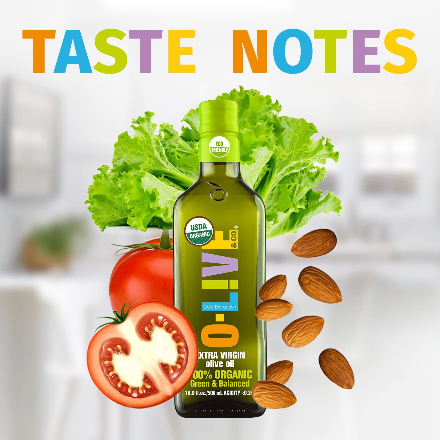 O-Live & Co. Premium Organic Extra Virgin Olive Oil | First Cold-Pressed | Non-Gmo | 33 Fl Oz Bottle