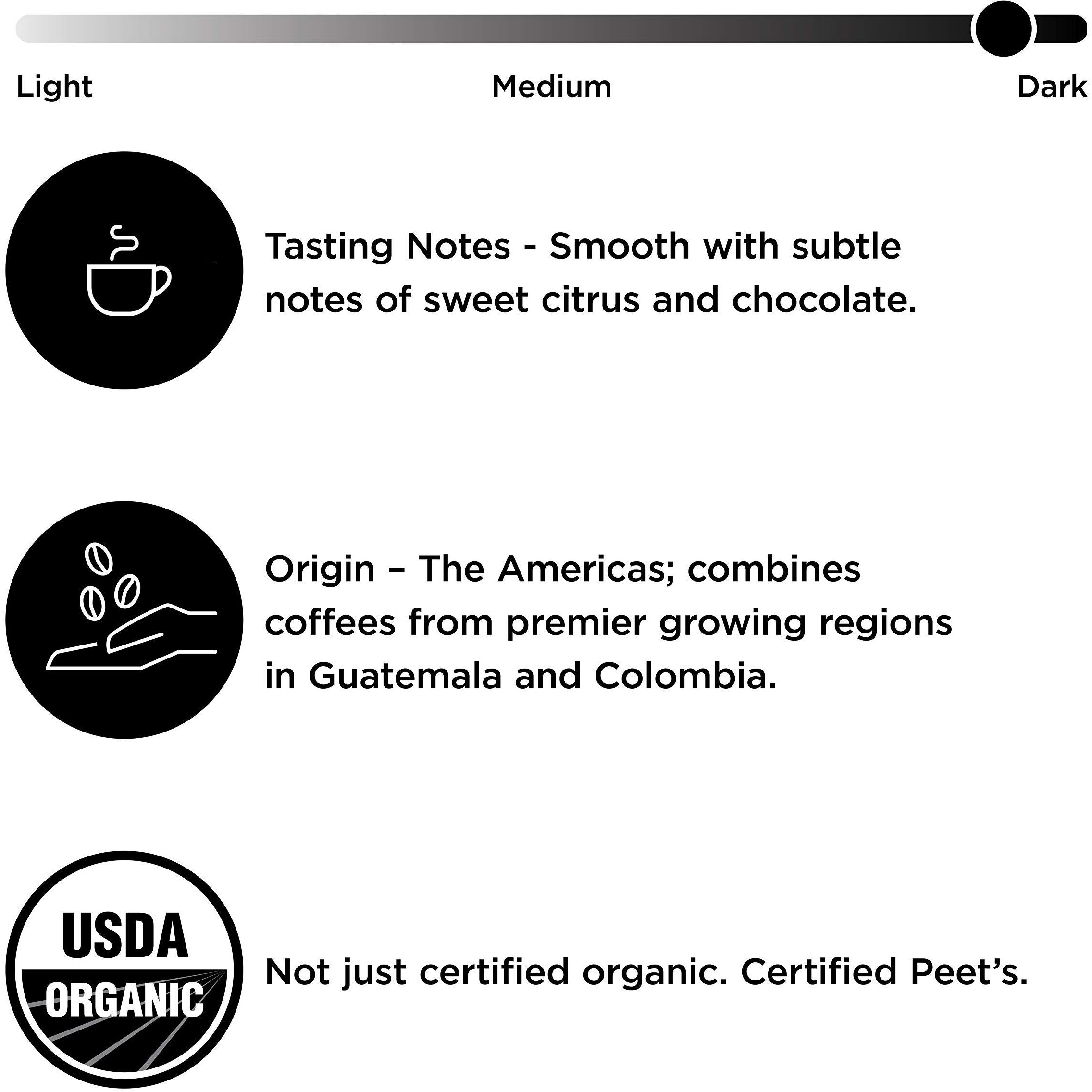Peet's Coffee Organic Alma De La Tierra, Dark Roast, 16 Count Single Serve K-Cup Coffee Pods For Keurig Coffee Maker