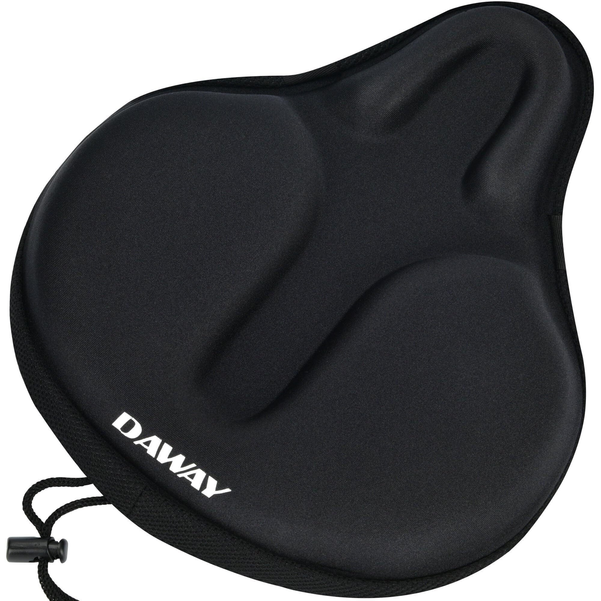 Daway C6 Large Comfortable Exercise Bike Seat Cover - Wide Soft Foam & Gel Padded Bicycle Saddle Cushion For Women Men Seniors, Fits For Peloton, Stationary, Cruiser Bikes, Indoor Outdoor Cycling