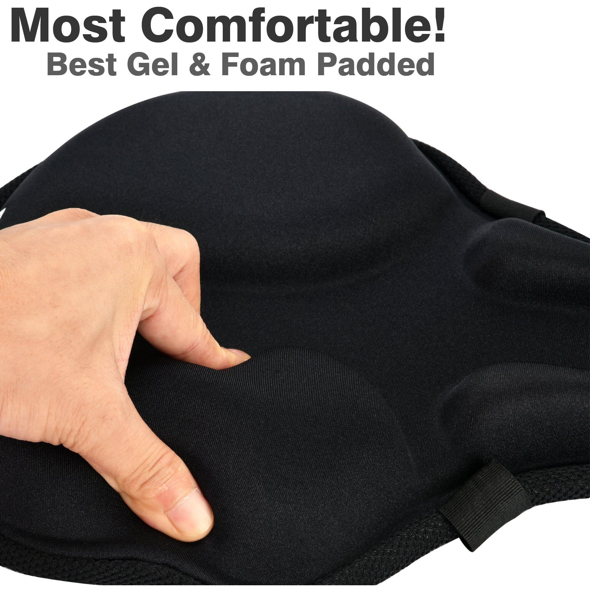 Daway C6 Large Comfortable Exercise Bike Seat Cover - Wide Soft Foam & Gel Padded Bicycle Saddle Cushion For Women Men Seniors, Fits For Peloton, Stationary, Cruiser Bikes, Indoor Outdoor Cycling