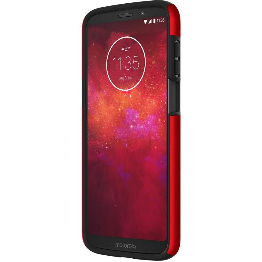 Incipio Dualpro Mt-454-Rbk Case For Motorola Moto Z3 Play - Certified Case (Red/Black) [Extremely Robust I Shock Absorbing I Soft-Touch Coating I Hybrid]