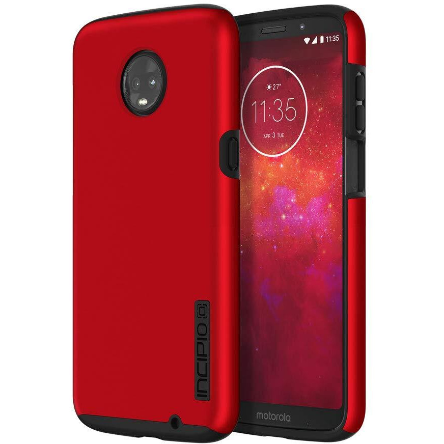 Incipio Dualpro Mt-454-Rbk Case For Motorola Moto Z3 Play - Certified Case (Red/Black) [Extremely Robust I Shock Absorbing I Soft-Touch Coating I Hybrid]