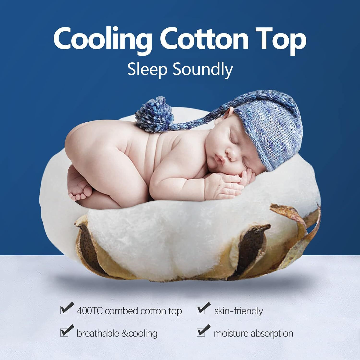 Coonp Queen Mattress Topper, Extra Thick Pillowtop, Cooling And Plush Mattress Pad Cover 400Tc Cotton With 8-21 Inch Deep Pocket 3D Snow Down Alternative Fill