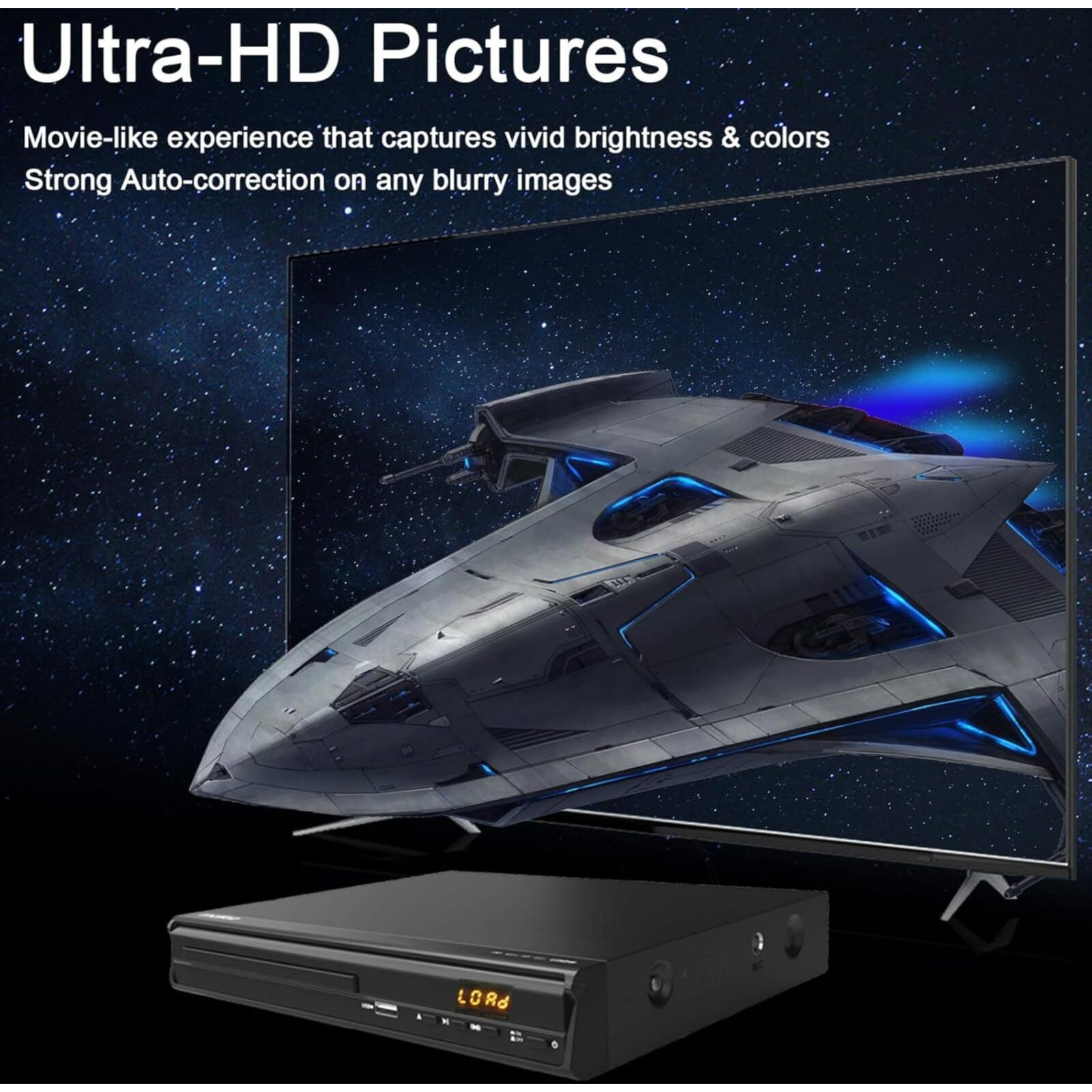 Dvd Player, Hdmi Av Output, All Region Free Cd Dvd Players For Tv, Dvd Players With Ntsc/Pal System, Supports Mic's & Usb Input, Package Includes Hdmi/Rca Cables And Remote Control(No Battery)